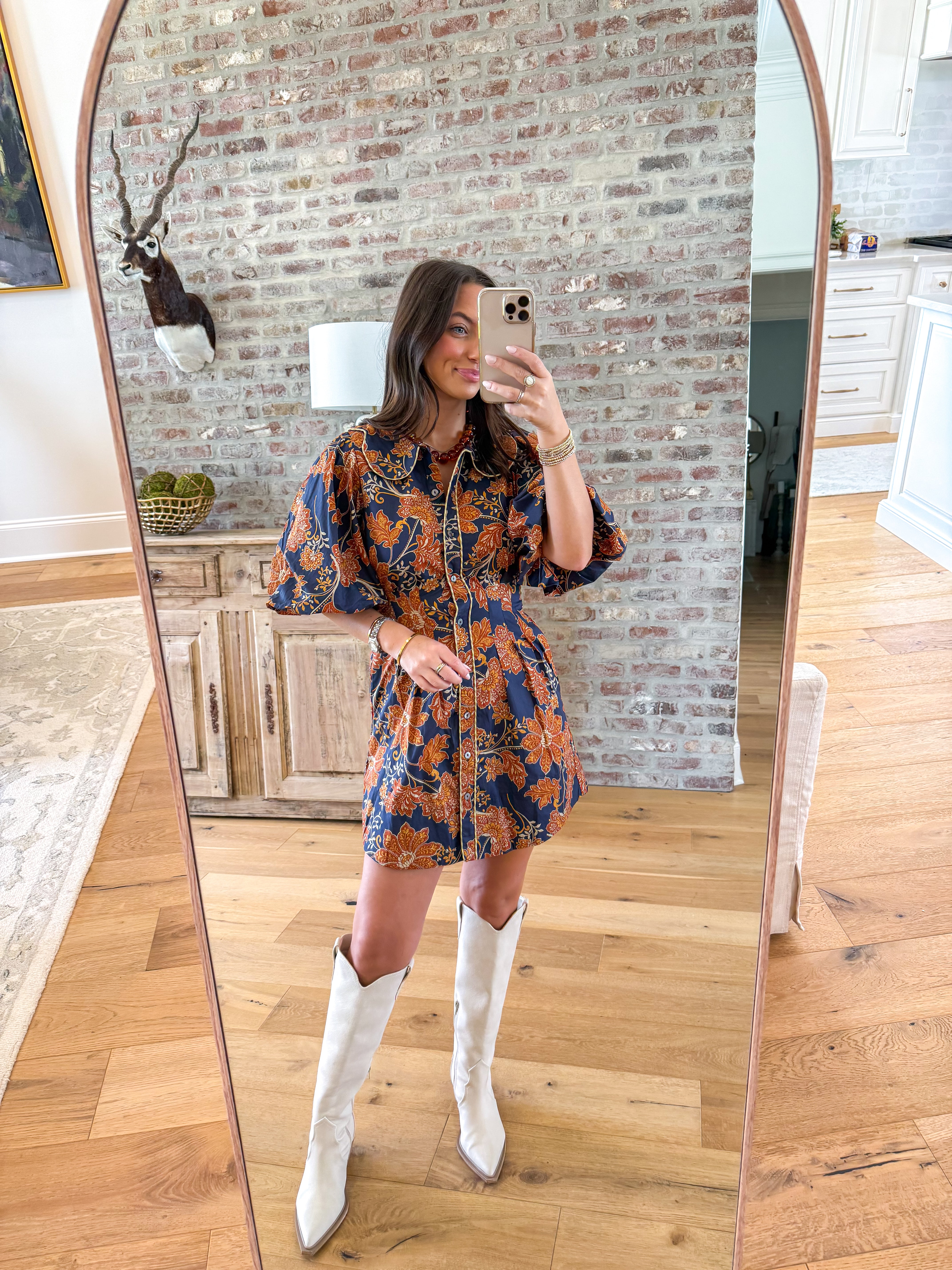 Eliza Floral Puff Sleeve Mini Dress