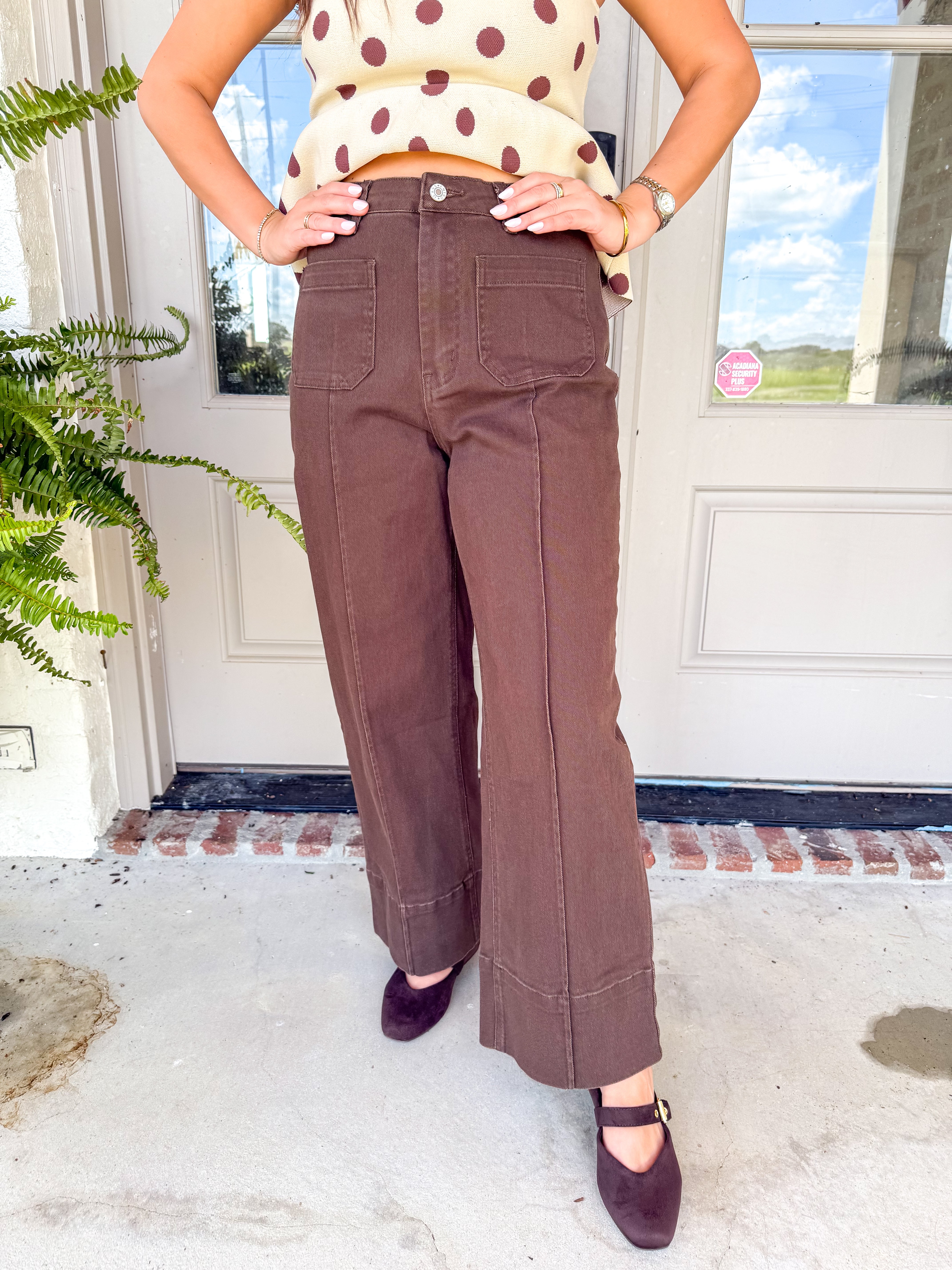 The Hazel Wide-Leg Pants Brown