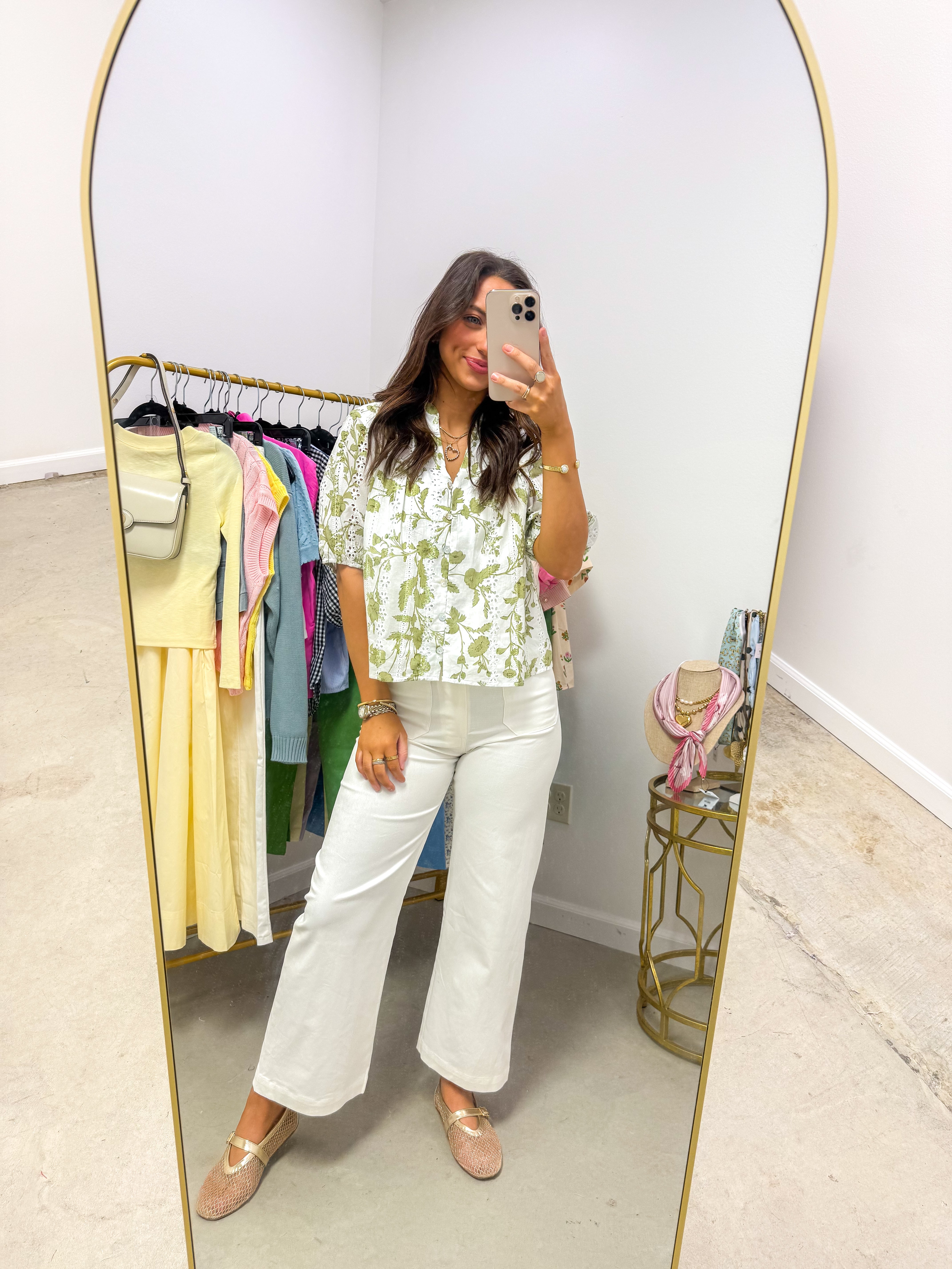 Dixie Olive Floral Blouse