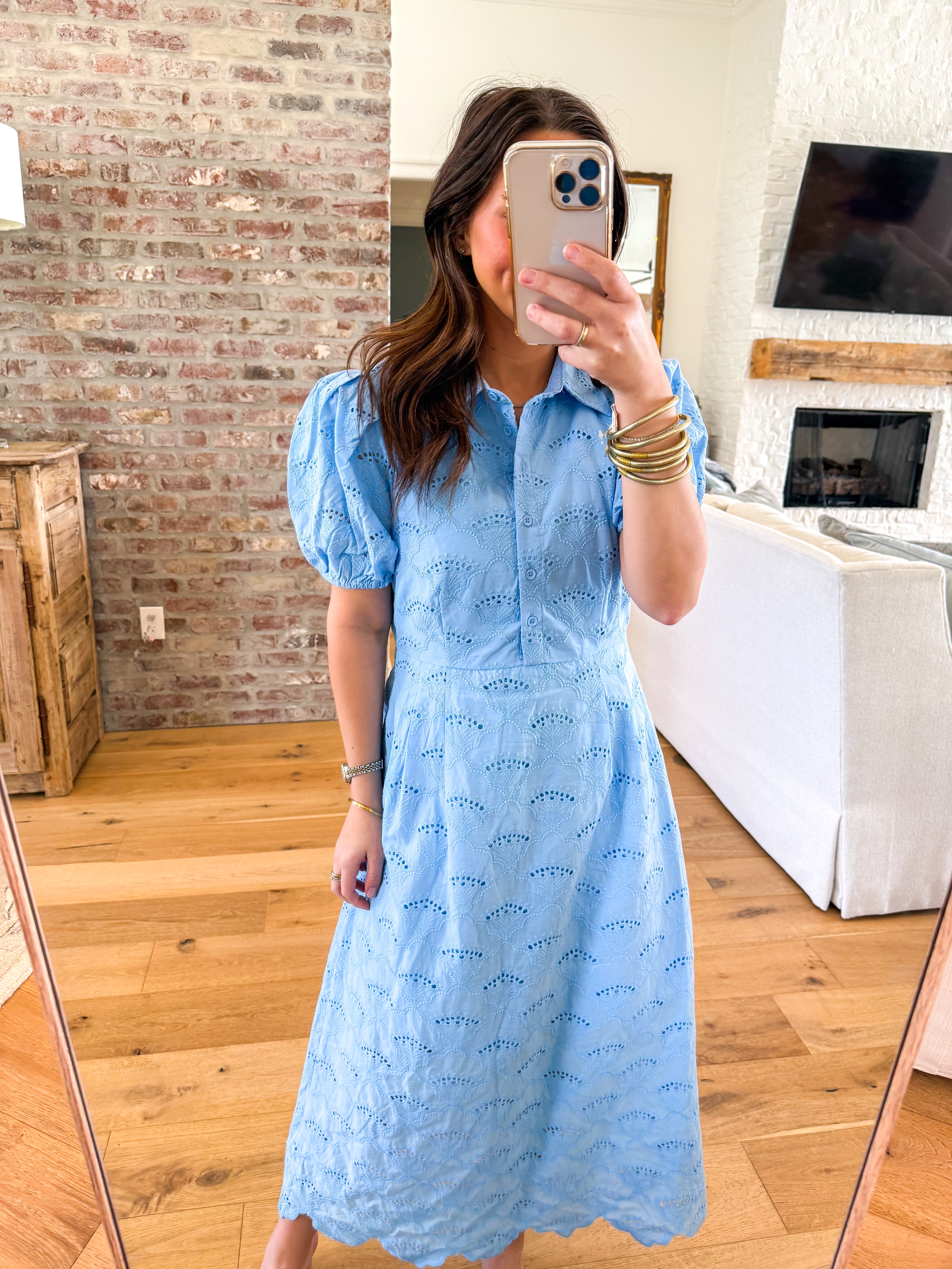 Magnolia Blue Eyelet Midi