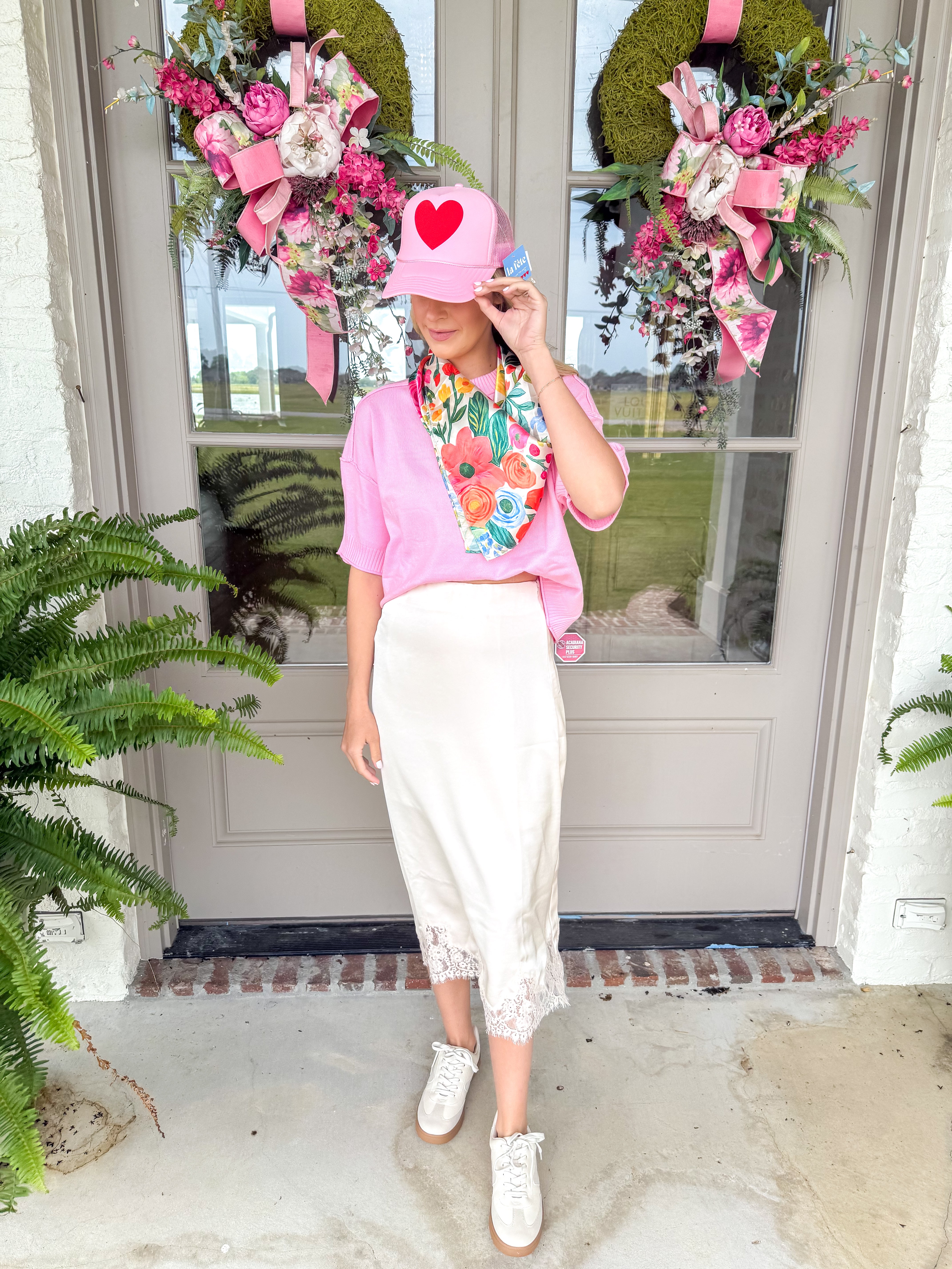 Mary Ecru Silk Midi Skirt