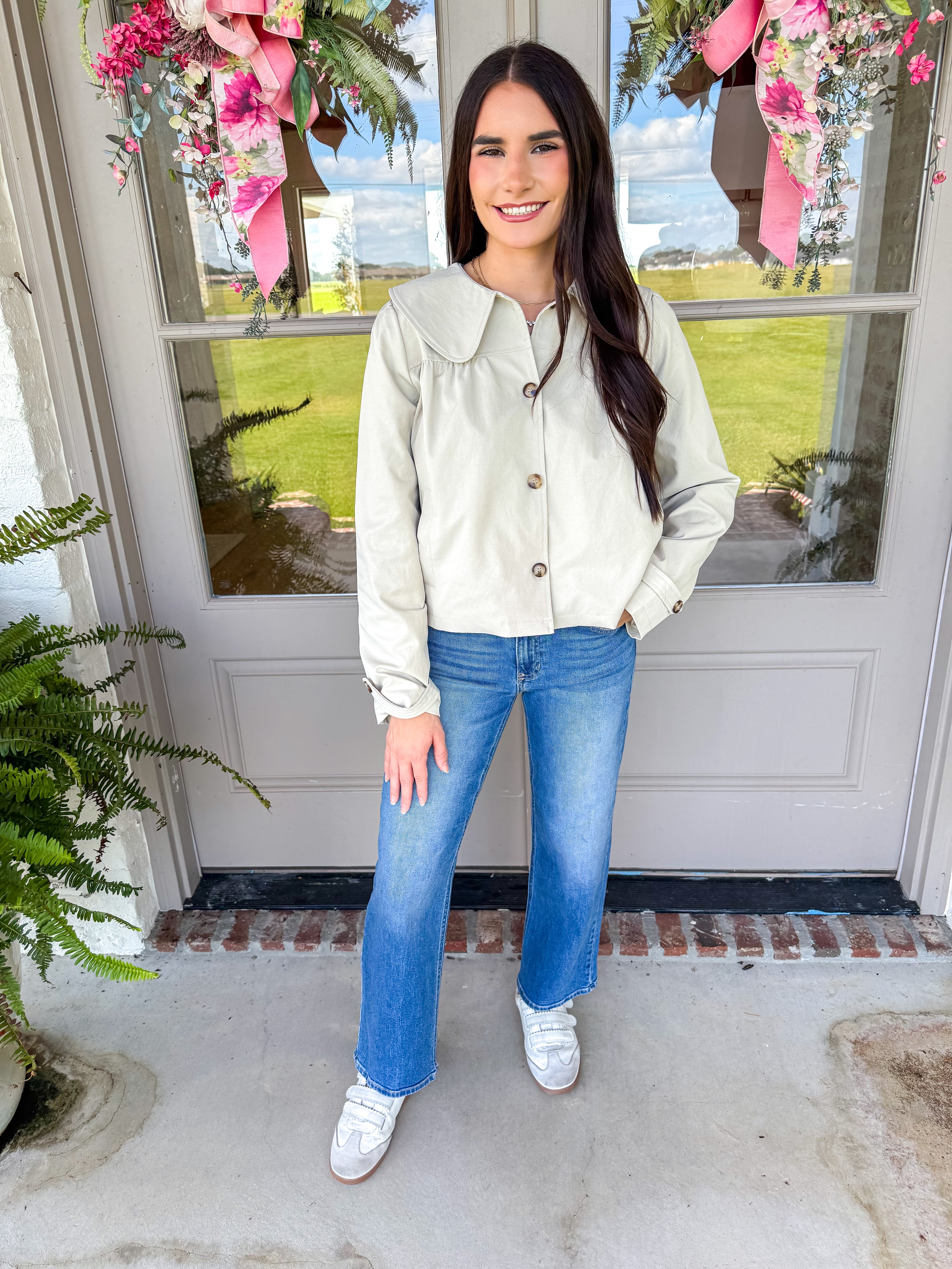 The Camille Peter Pan Jacket Light Khaki
