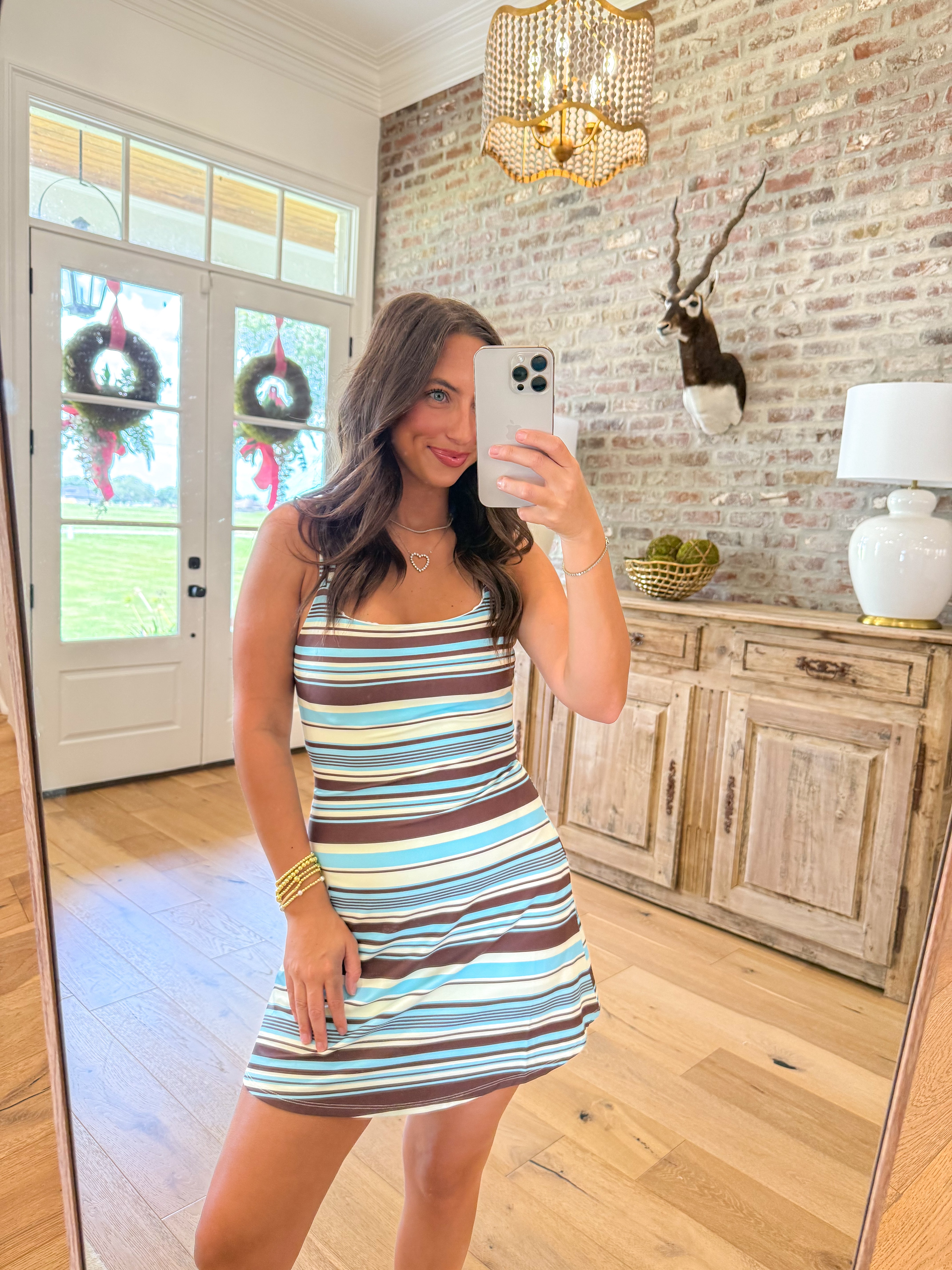 The Sideline Skort Dress Brown/Blue