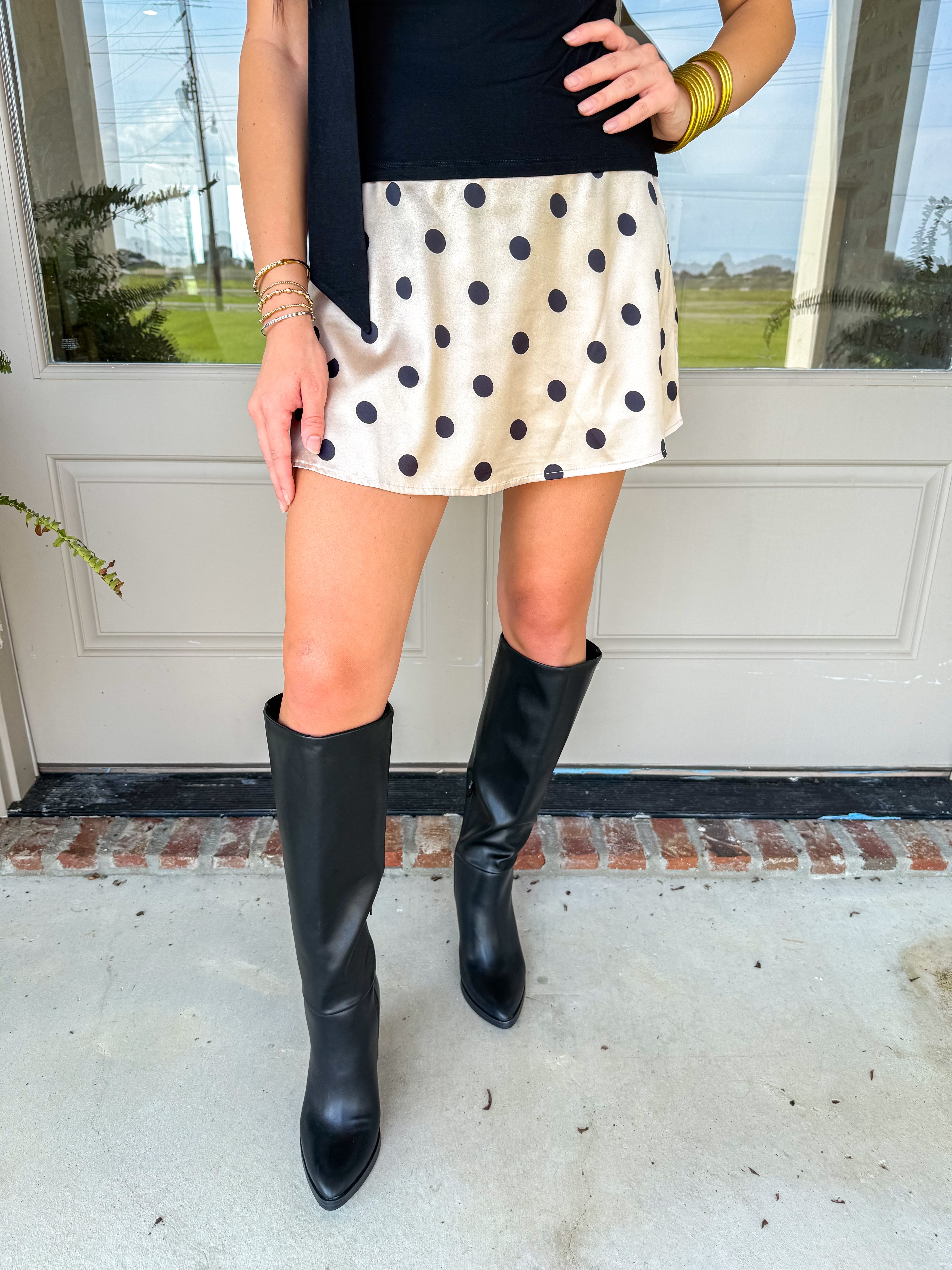 The Dottie Mini in Black& Cream