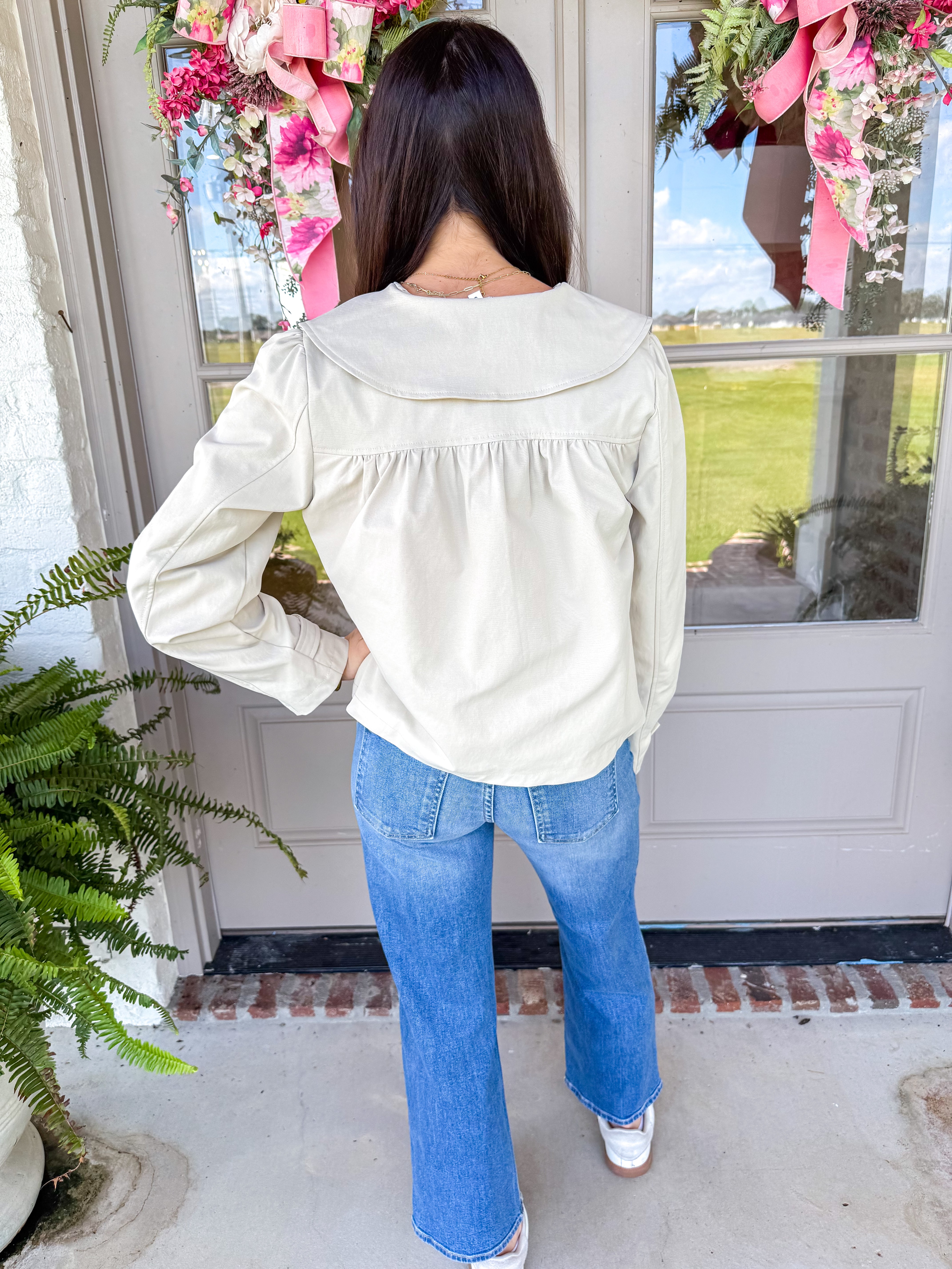The Camille Peter Pan Jacket Light Khaki