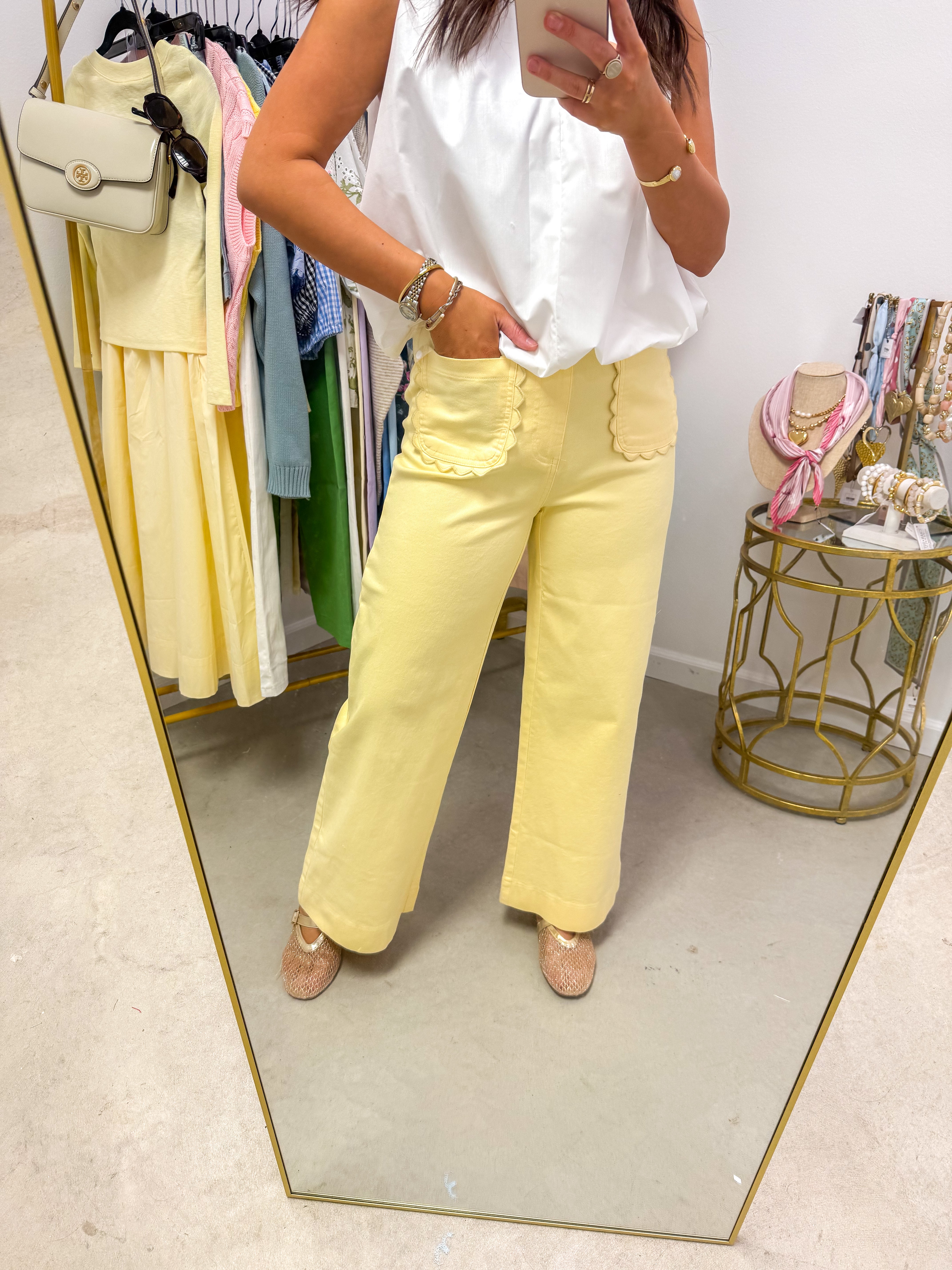 Savannah Yellow Wide-Leg Pants