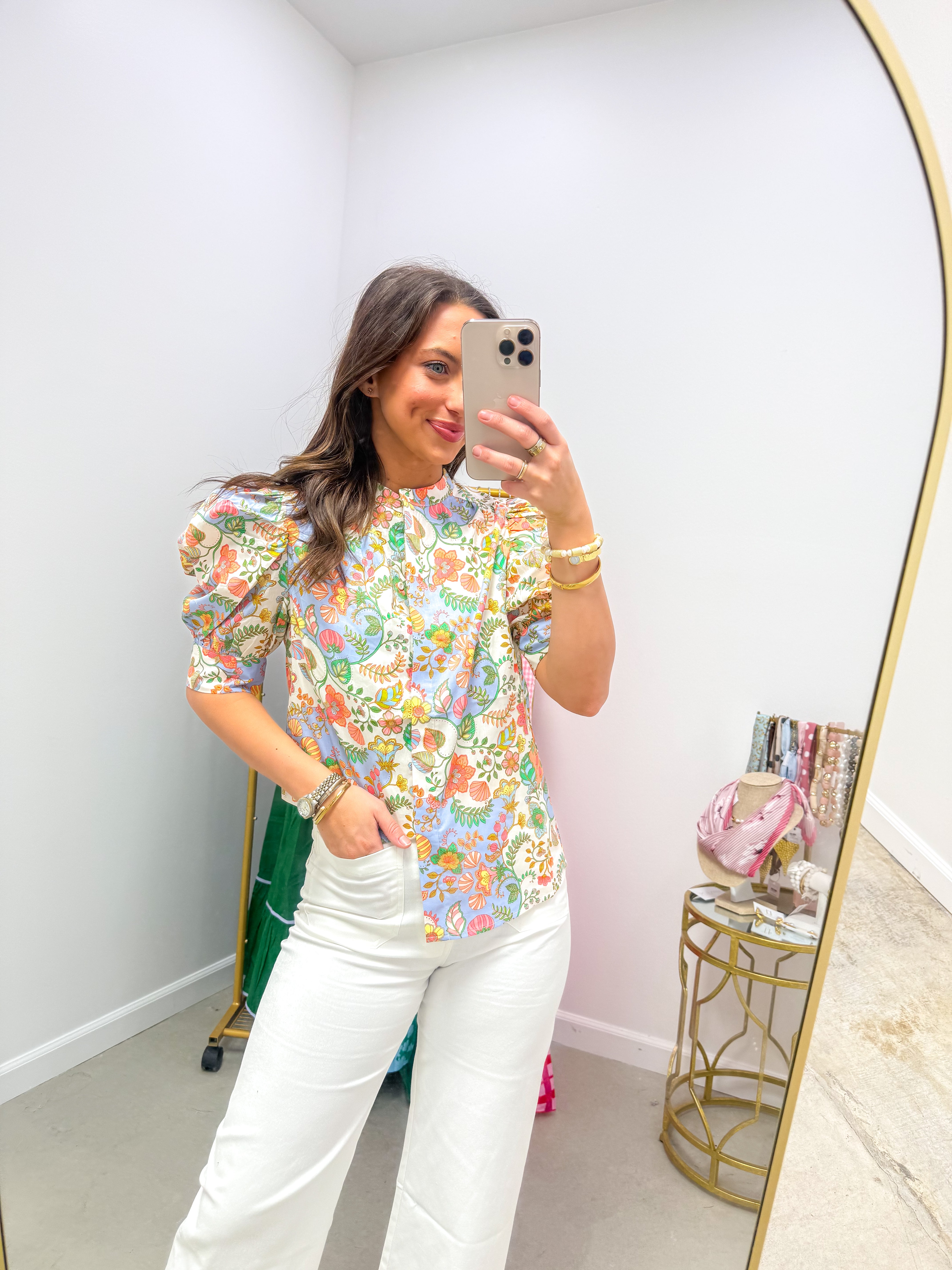 Zamara Floral Klina Drape Sleeve Top