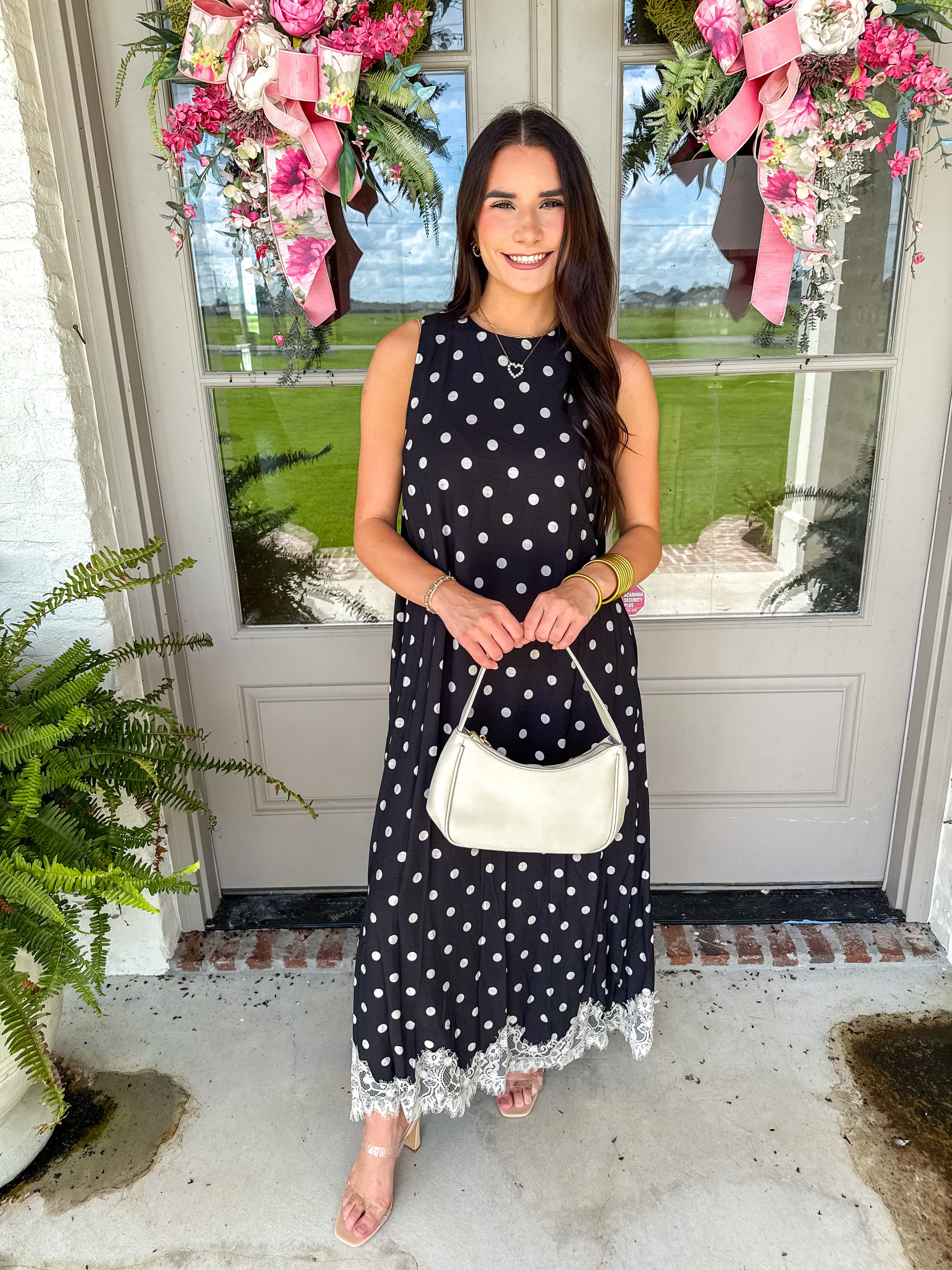 Dotted With Grace Midi Dress Black