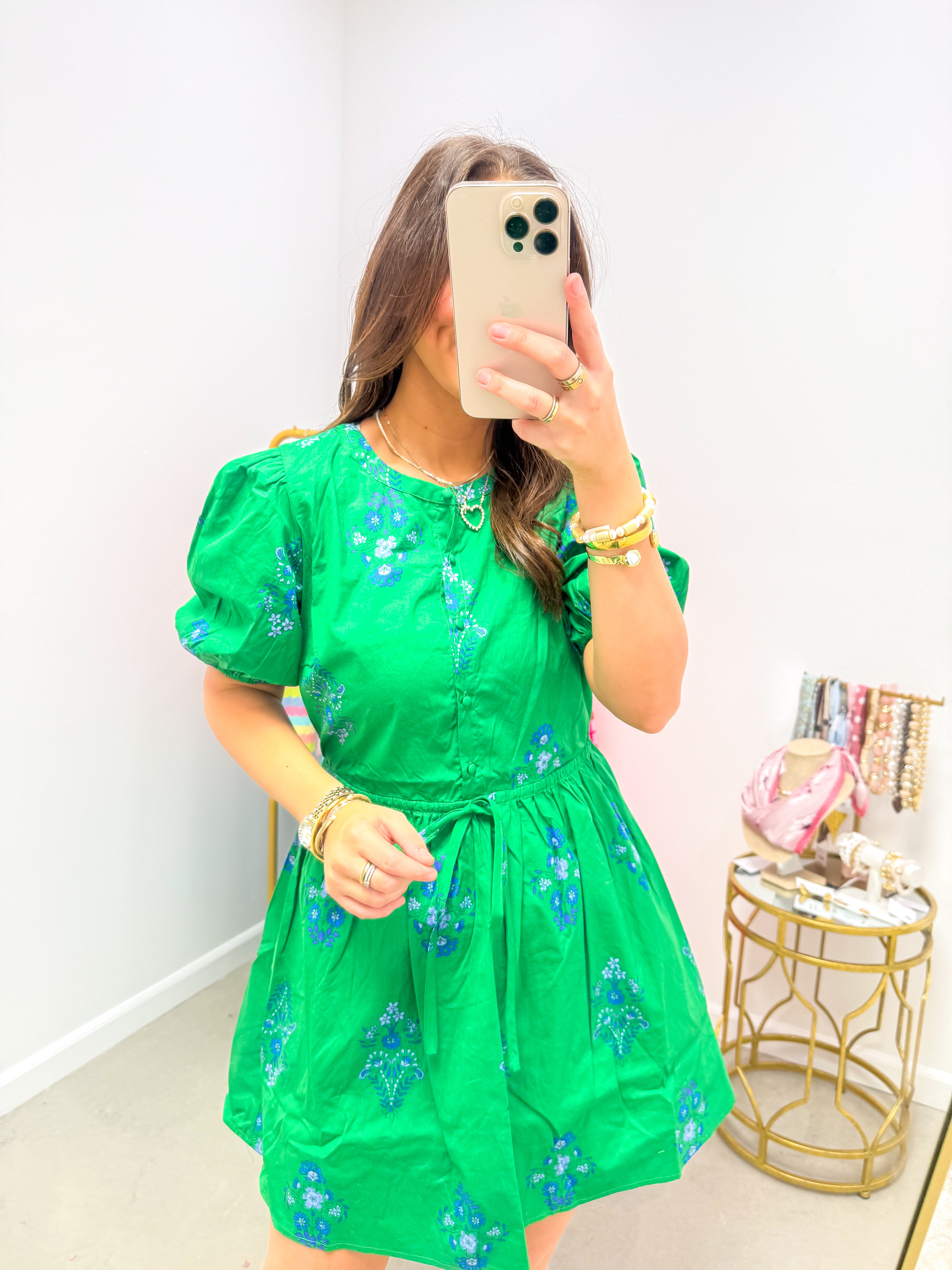 Halina Floral Alba Puff Sleeve Mini