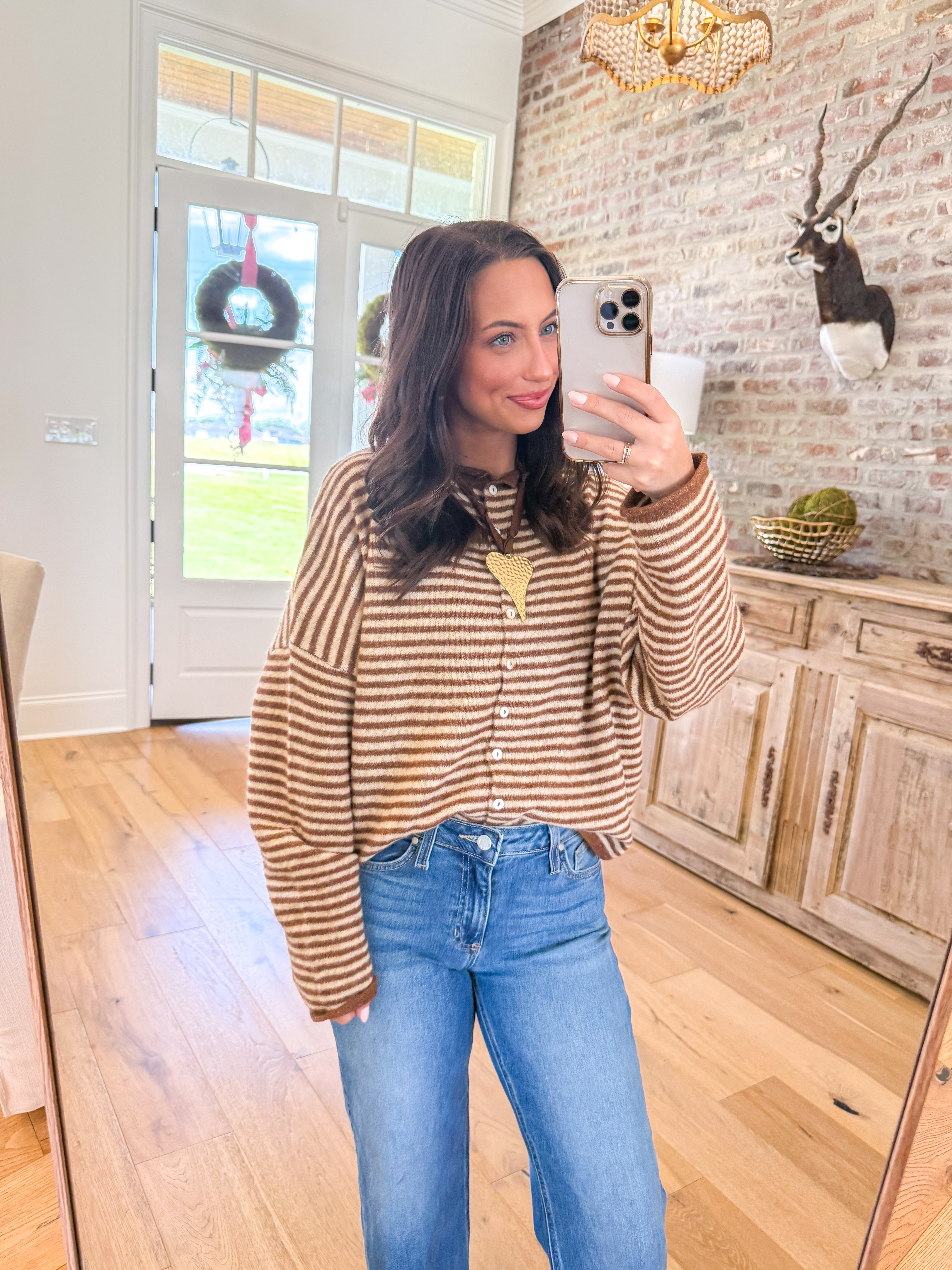 Piper Striped Brown Cardigan