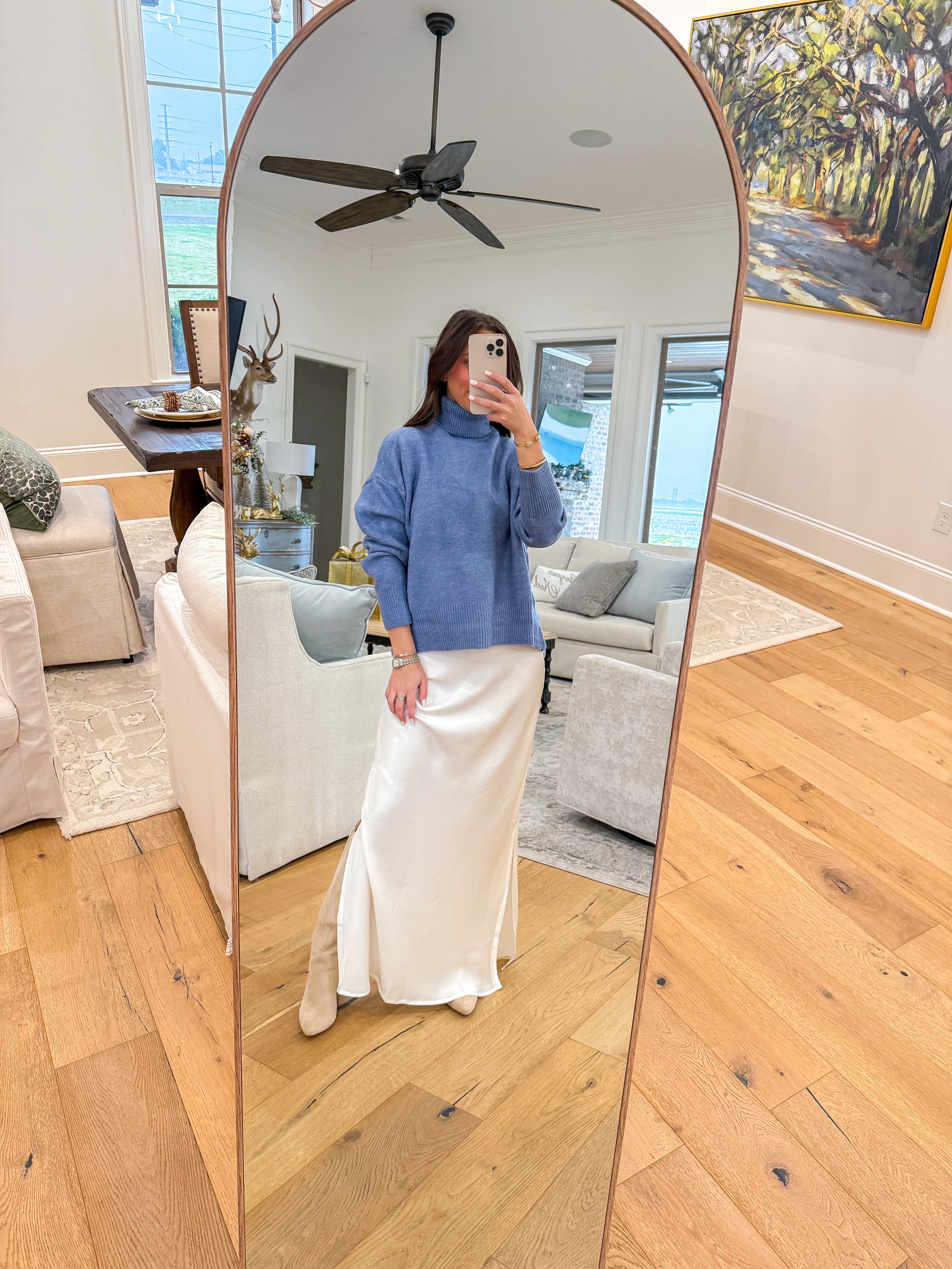 Frosted Morning Blue Turtleneck Sweater