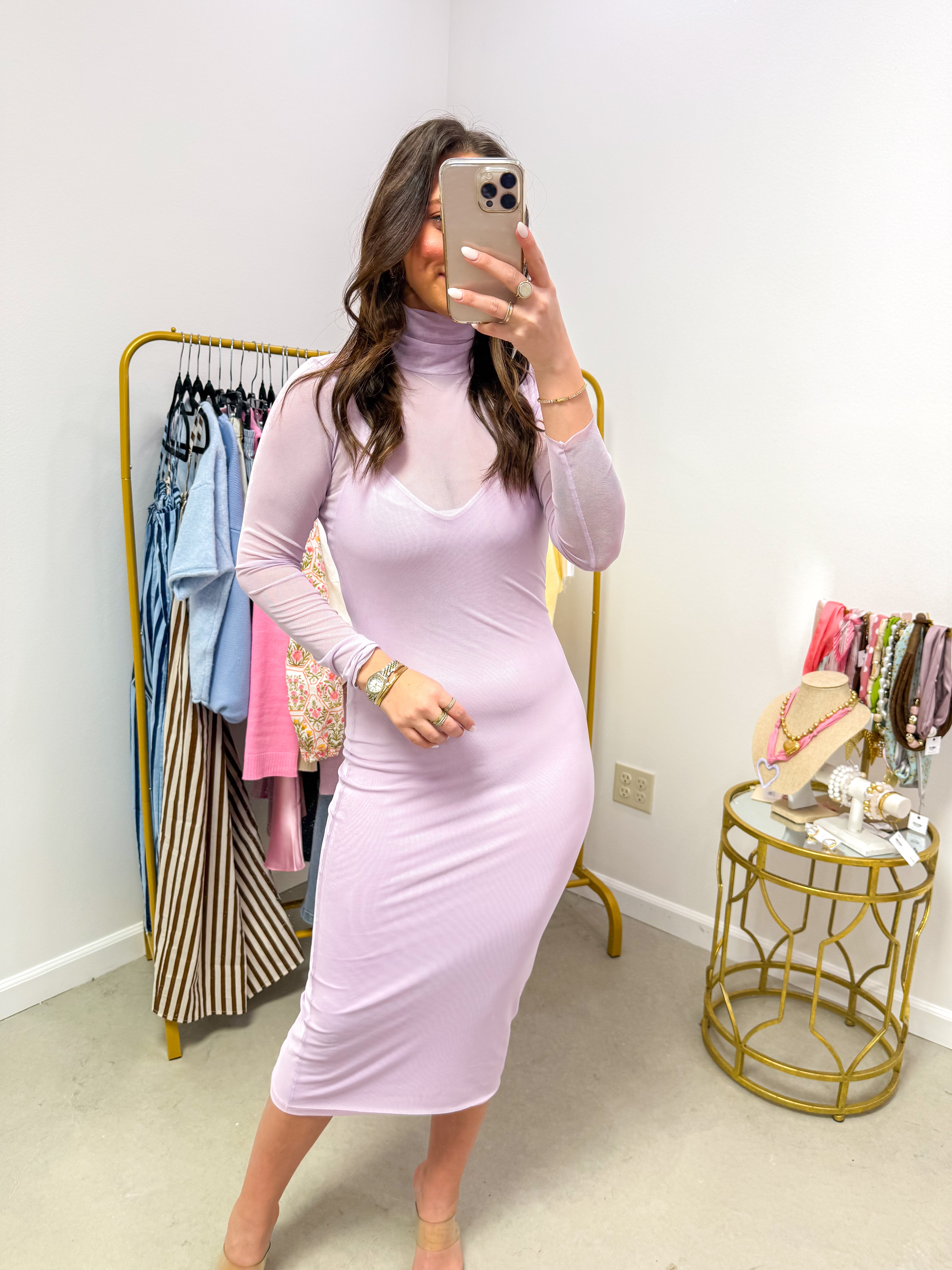 Orchid Mesh Midi