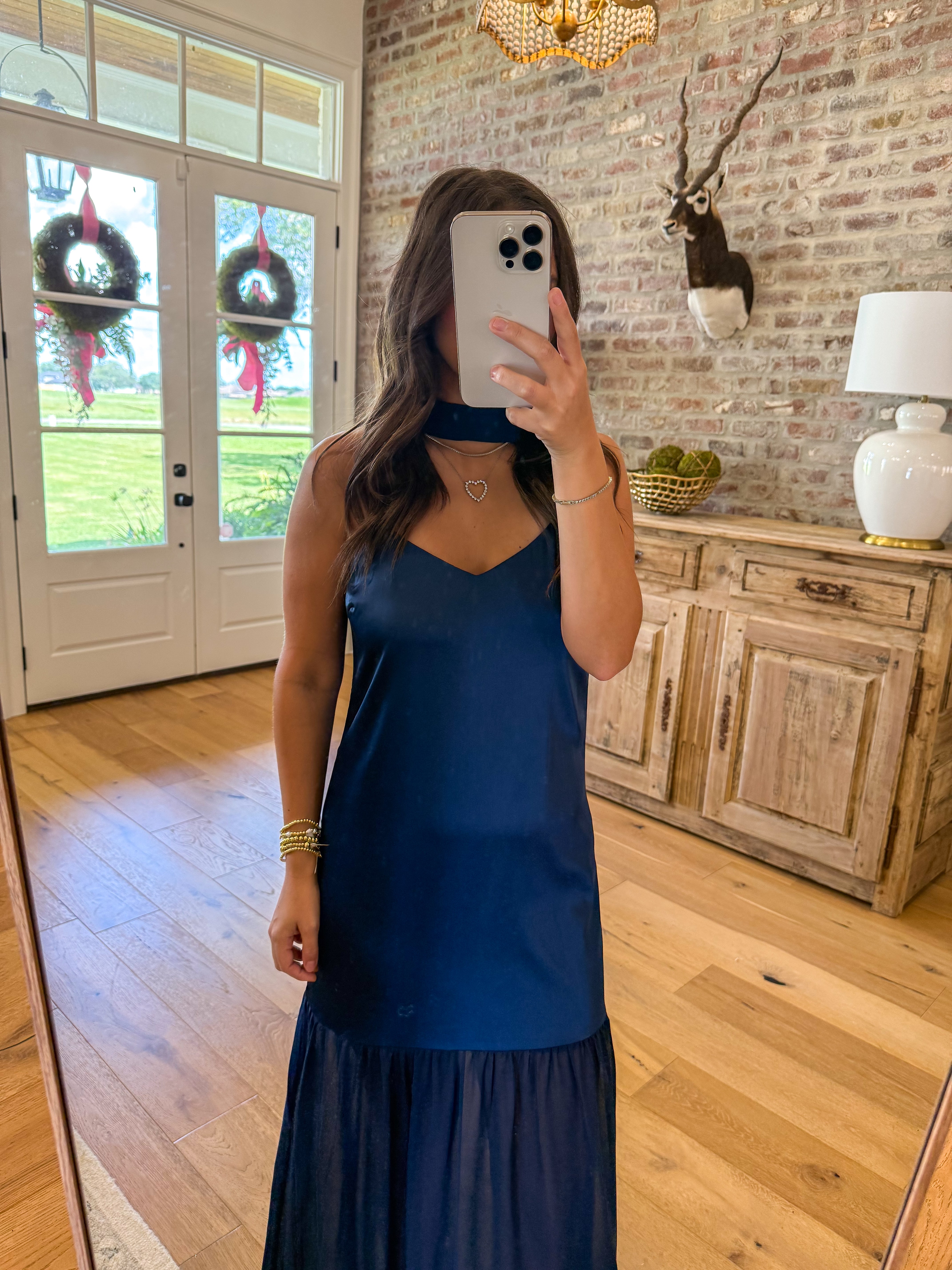 The Evangeline Chiffon Maxi Navy
