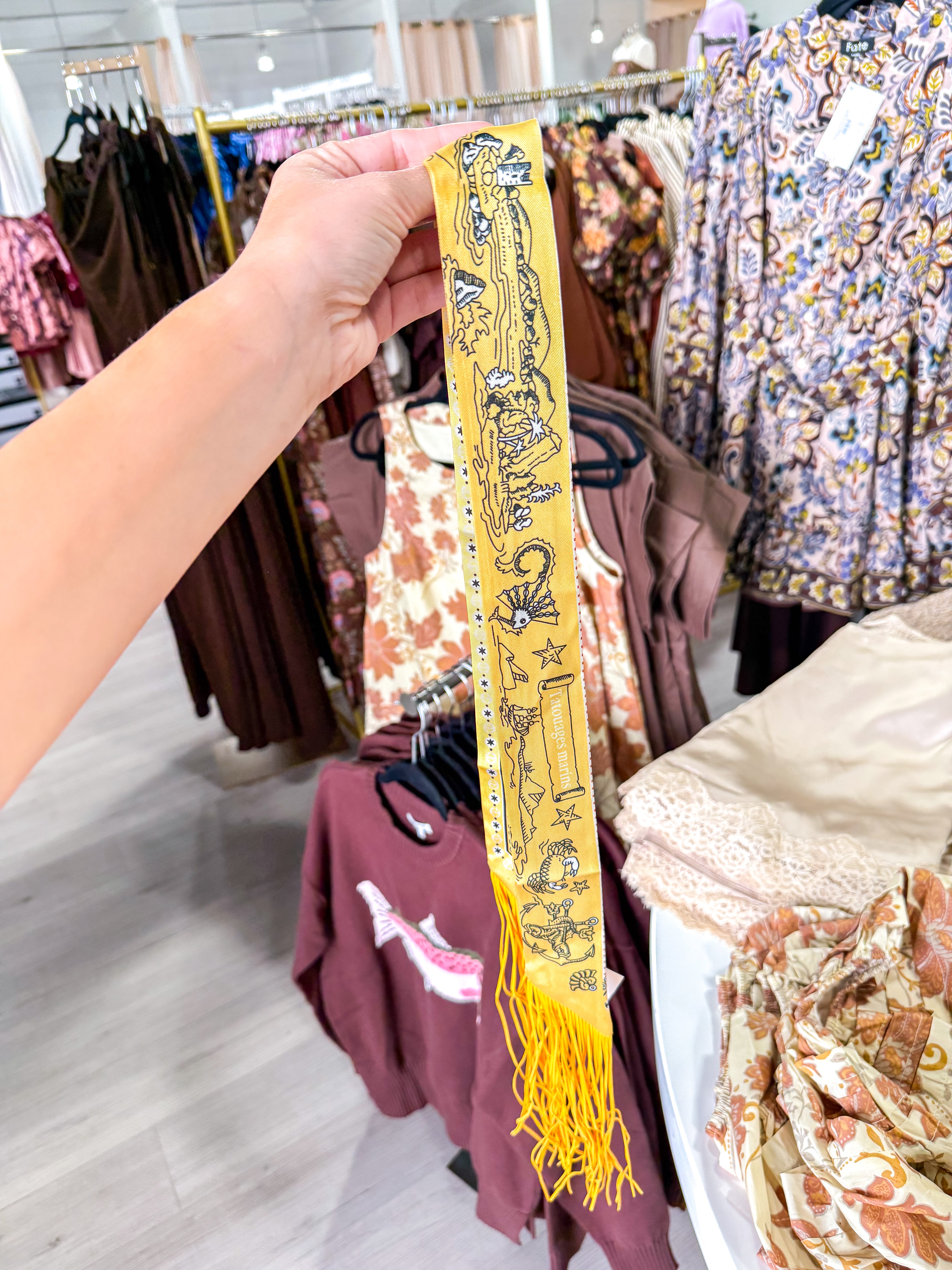 Yellow Twilly Fringe Scarf