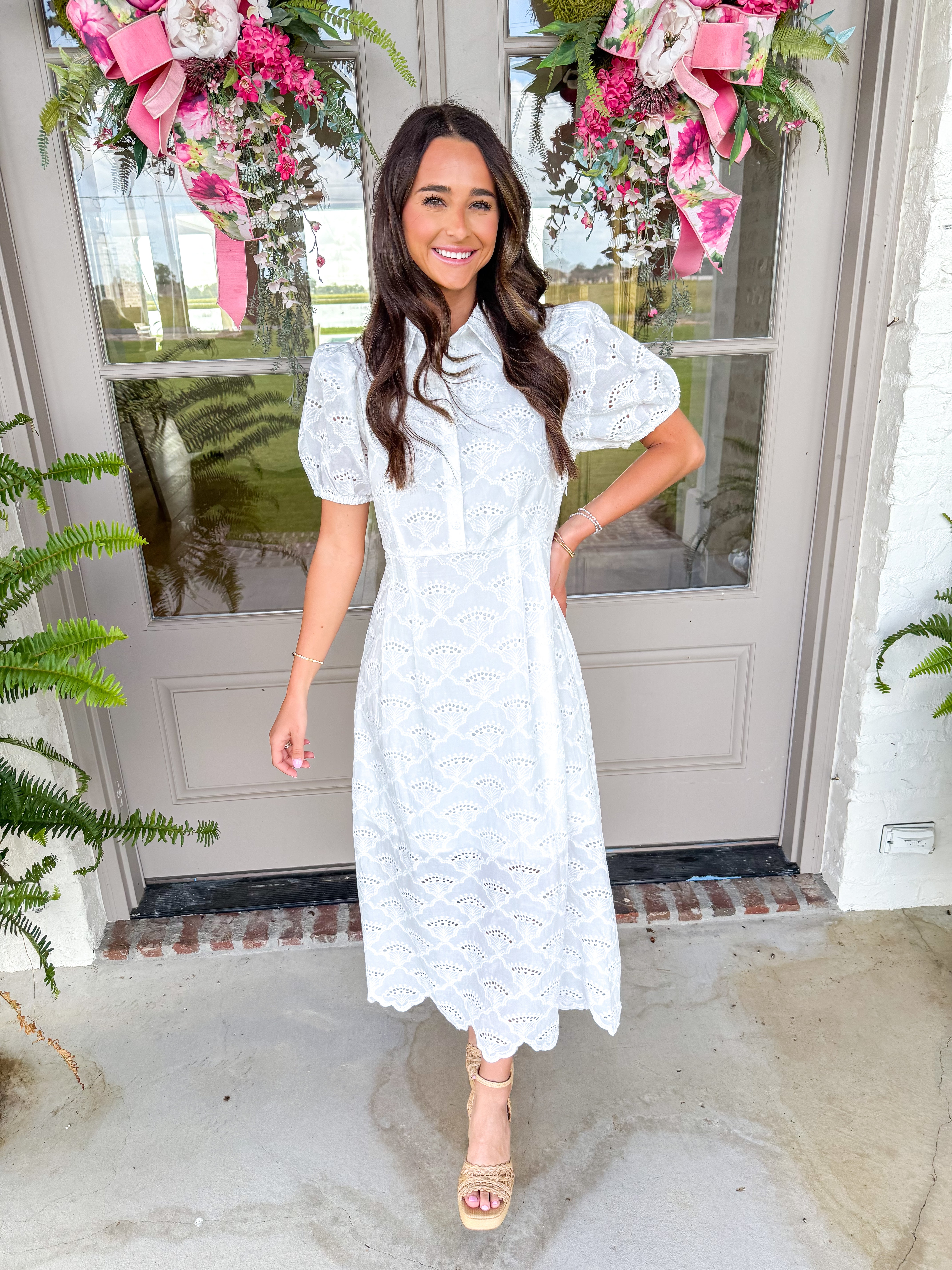 Magnolia White Eyelet Midi