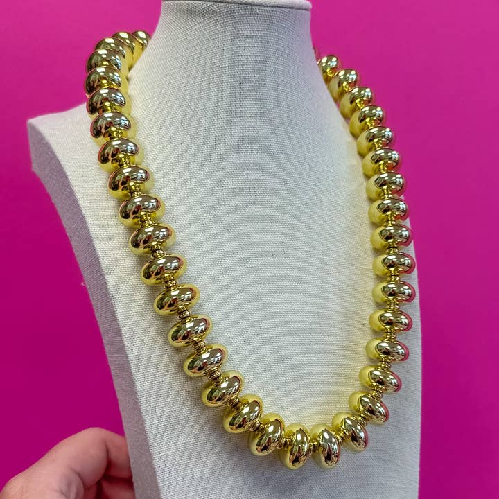Circle Bauble Ball Necklace - Gold
