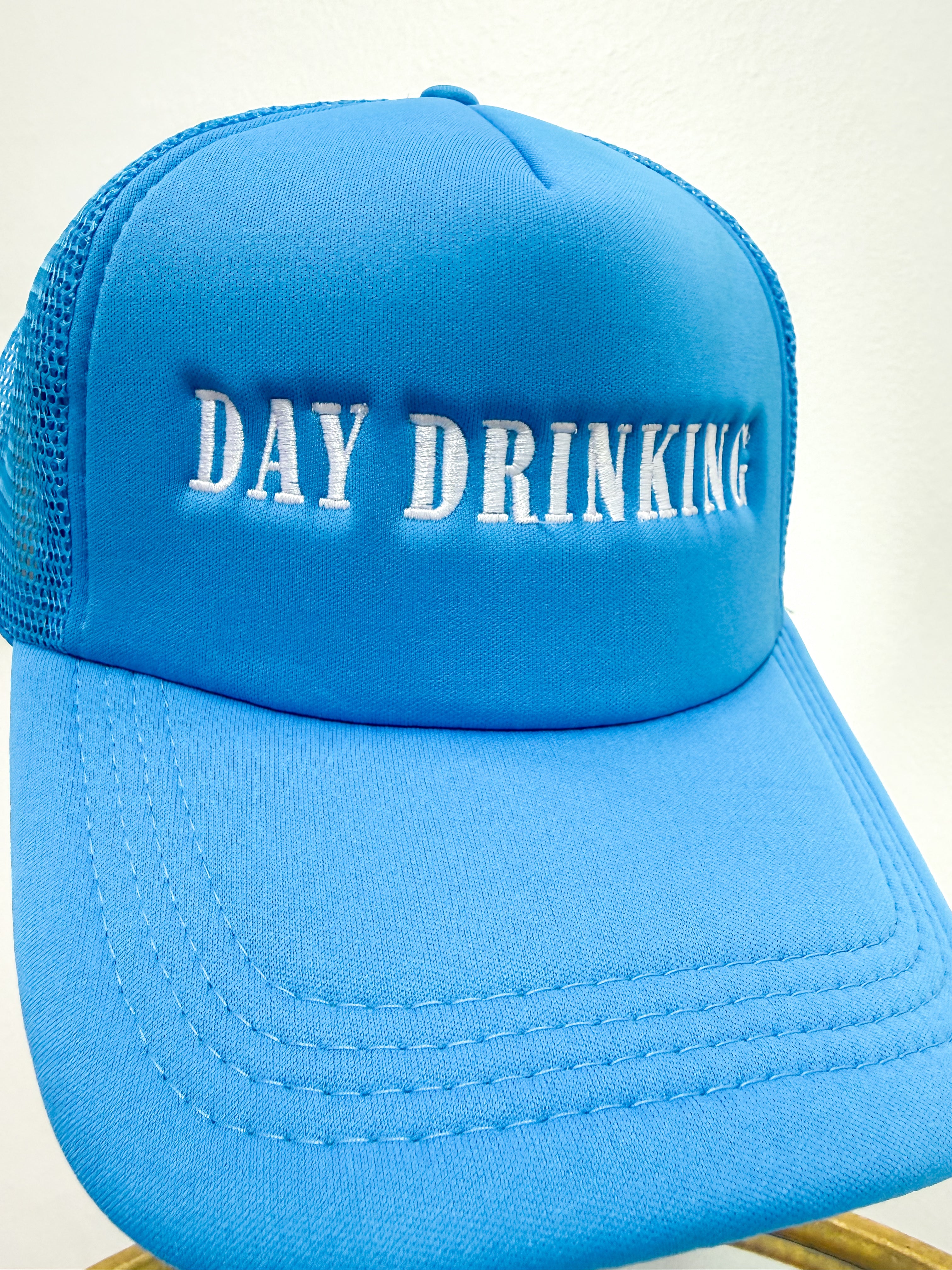 Day Drinking Trucker- Light Blue