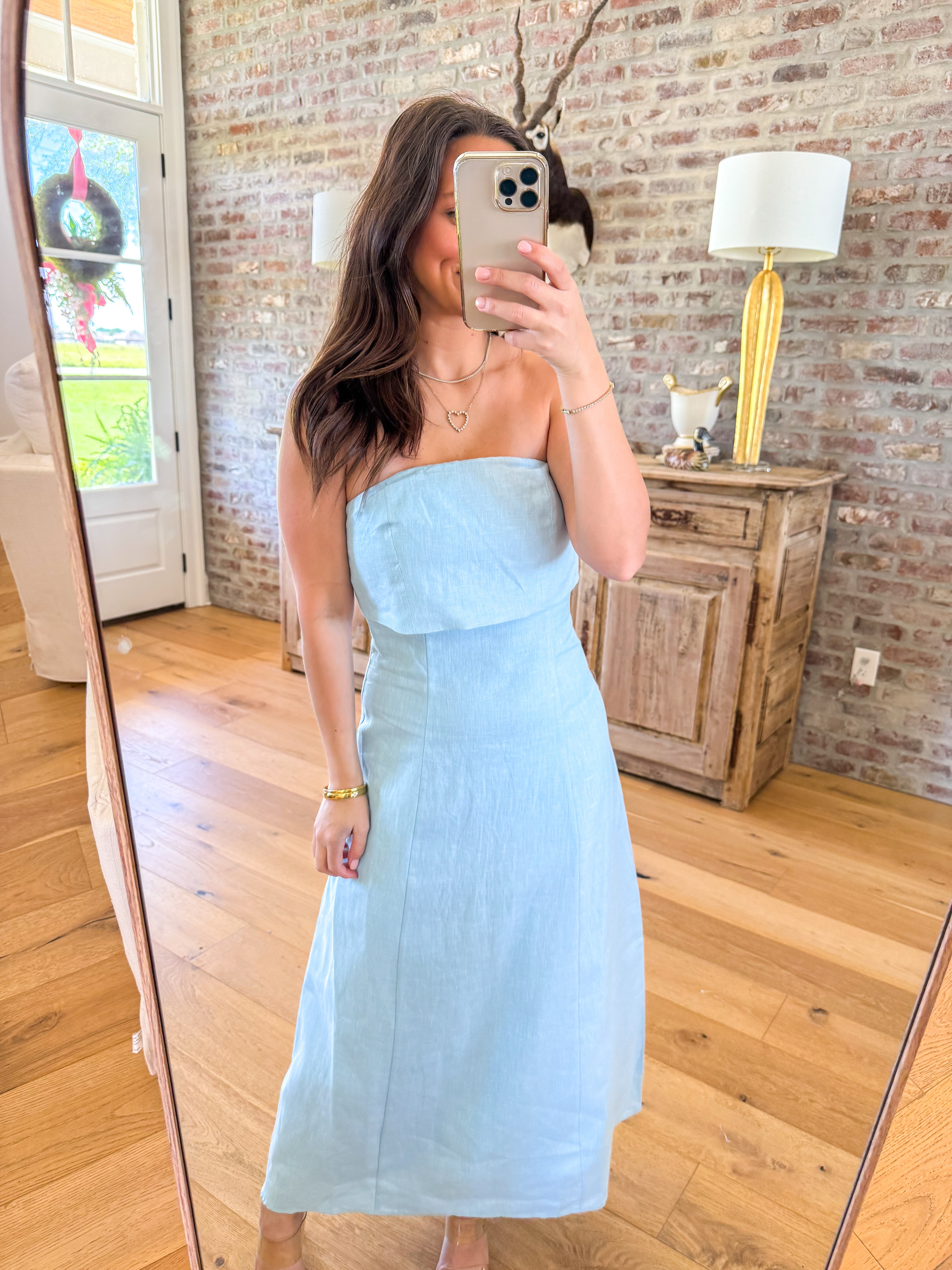 Ocean Blue Linen Maxi