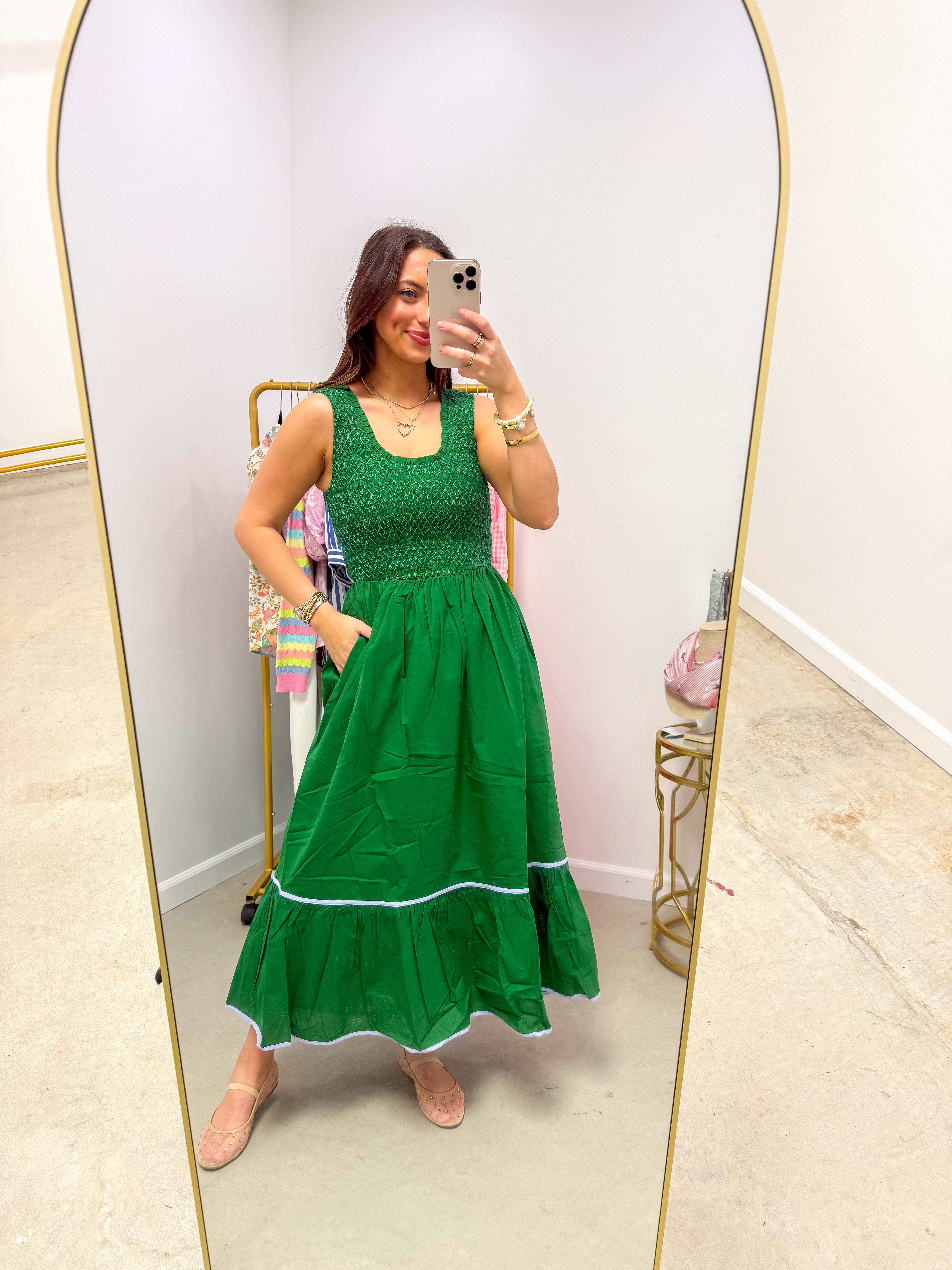 Jessy Smocked Midi Dress