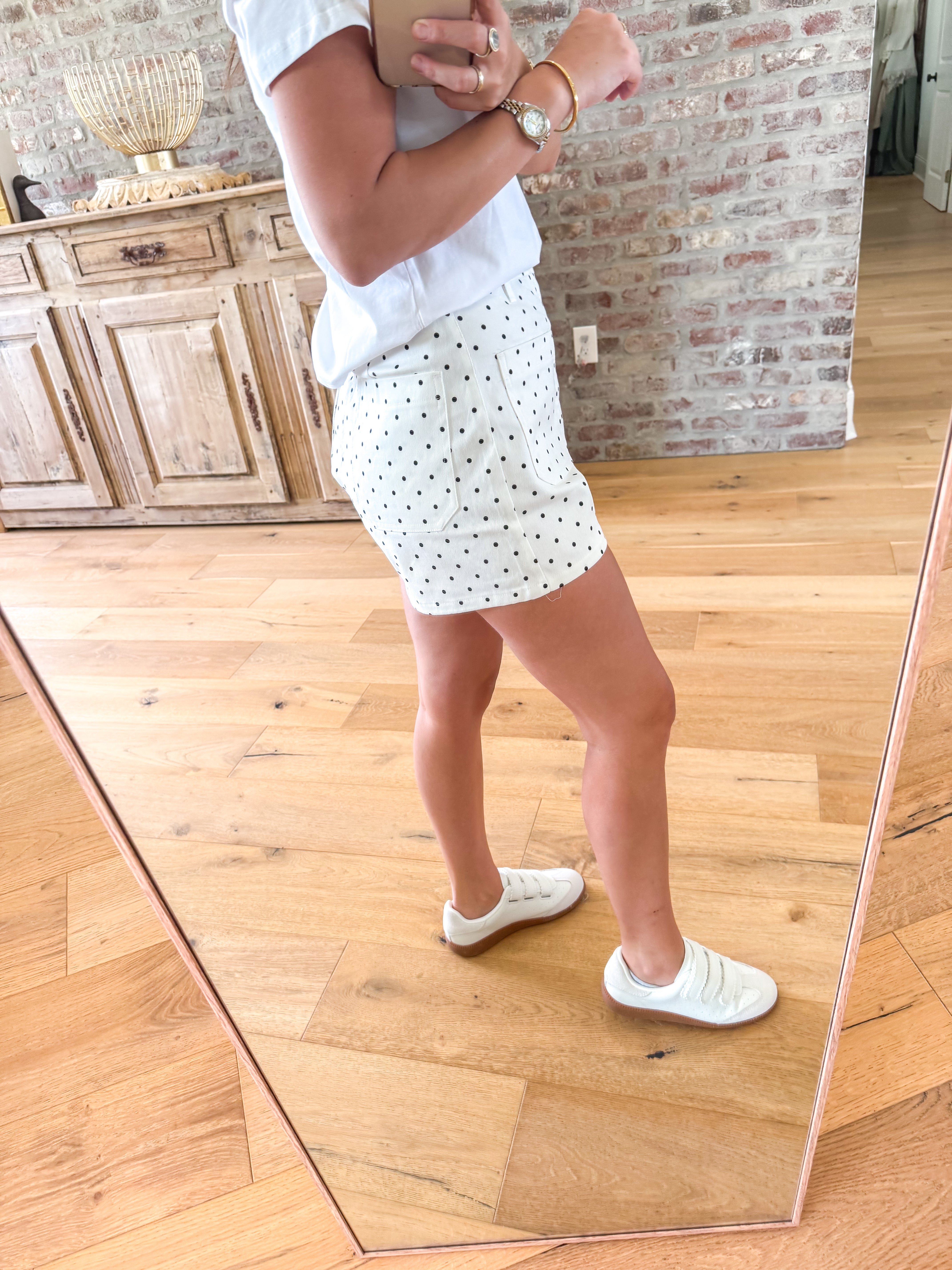 Dotty Days Off White Shorts