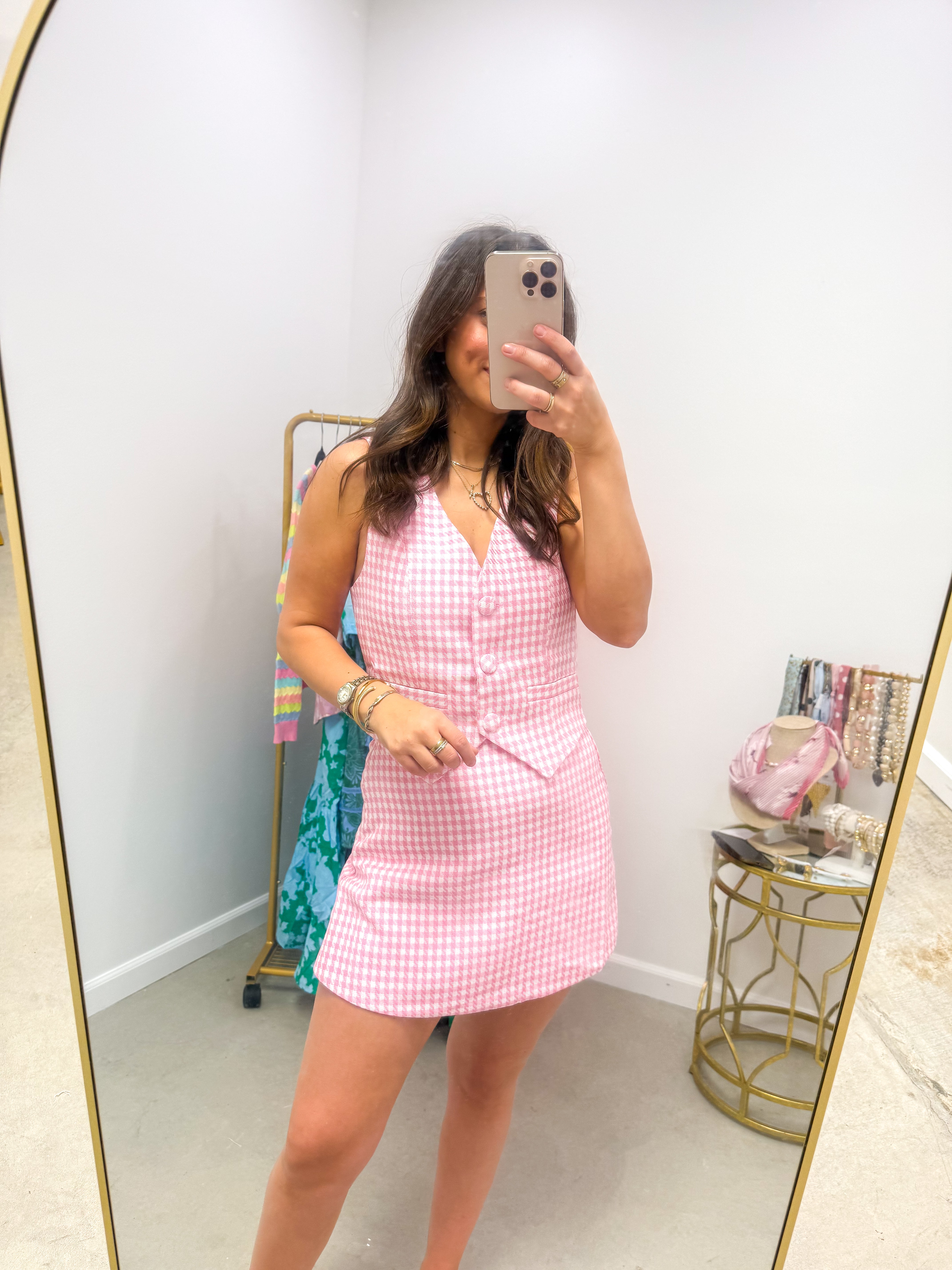 Kassy Checker Chelsea Button Up Vest