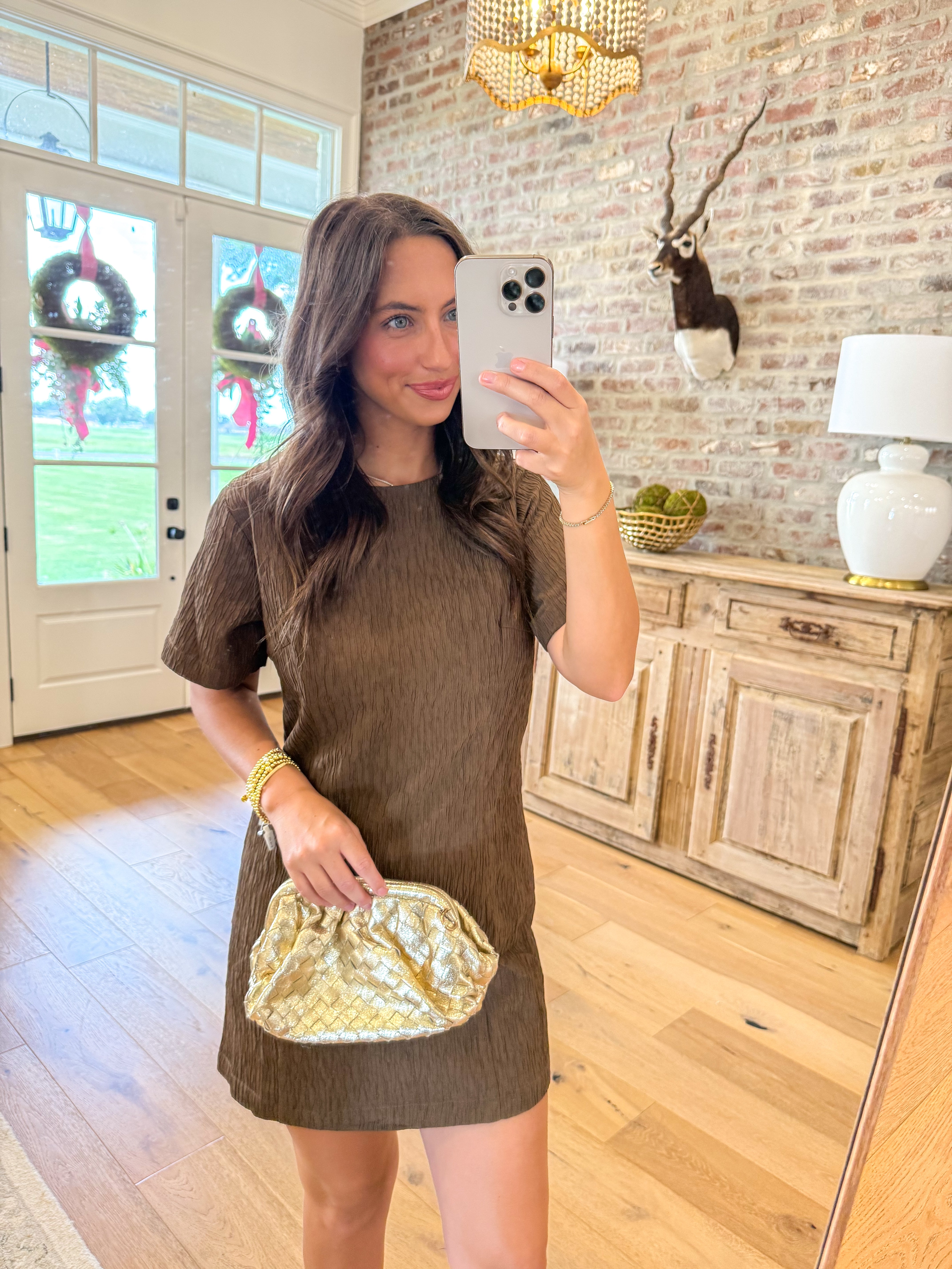 Katia Textured Shift Mini Dress