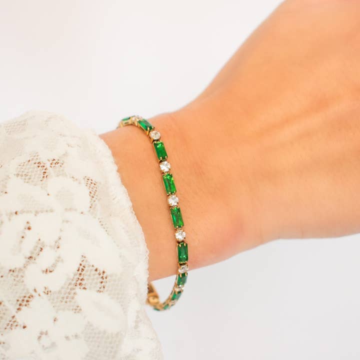 Emerald Cz Tennis Bracelet
