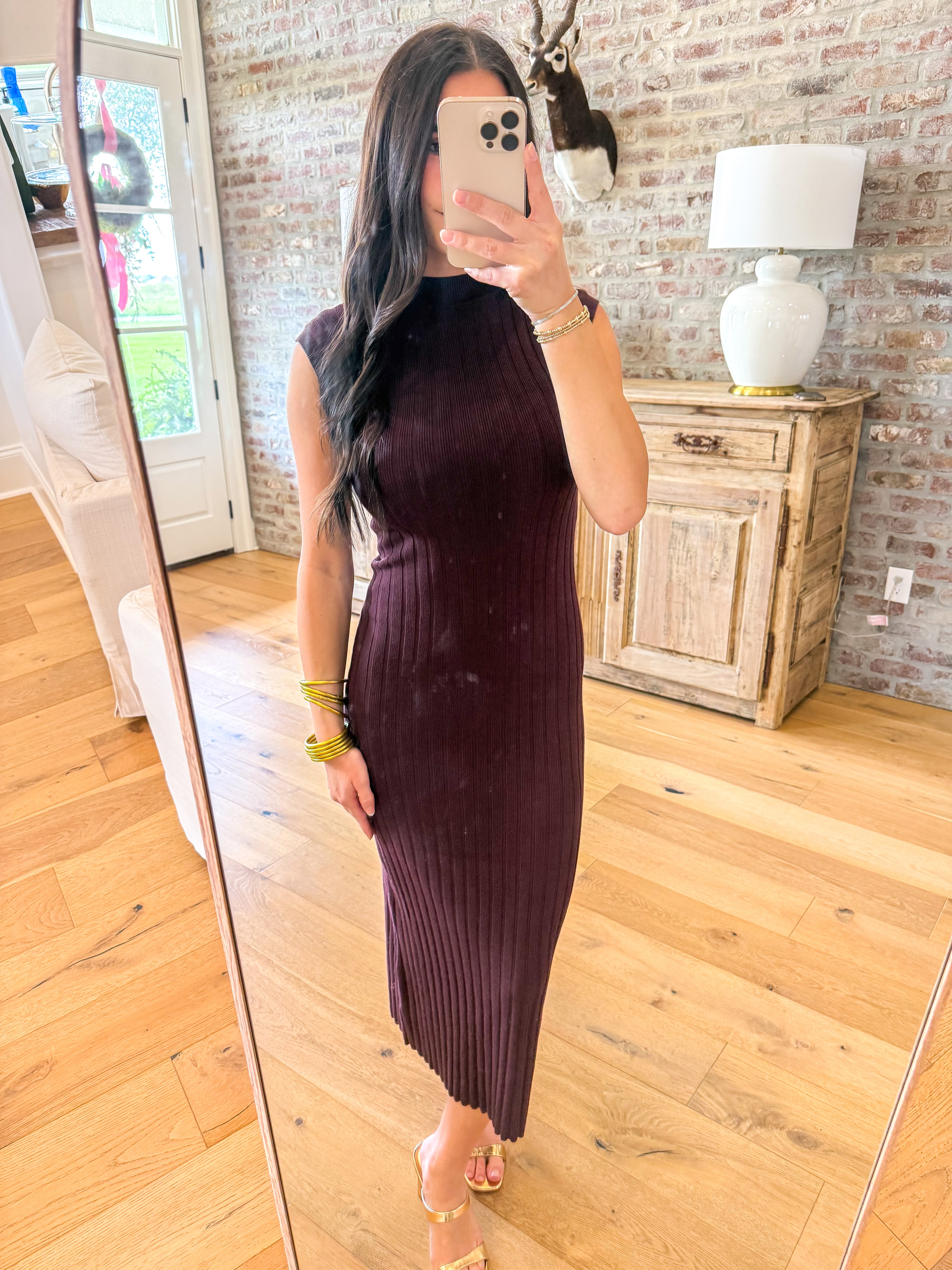 The Mona Mockneck Maxi Burugndy
