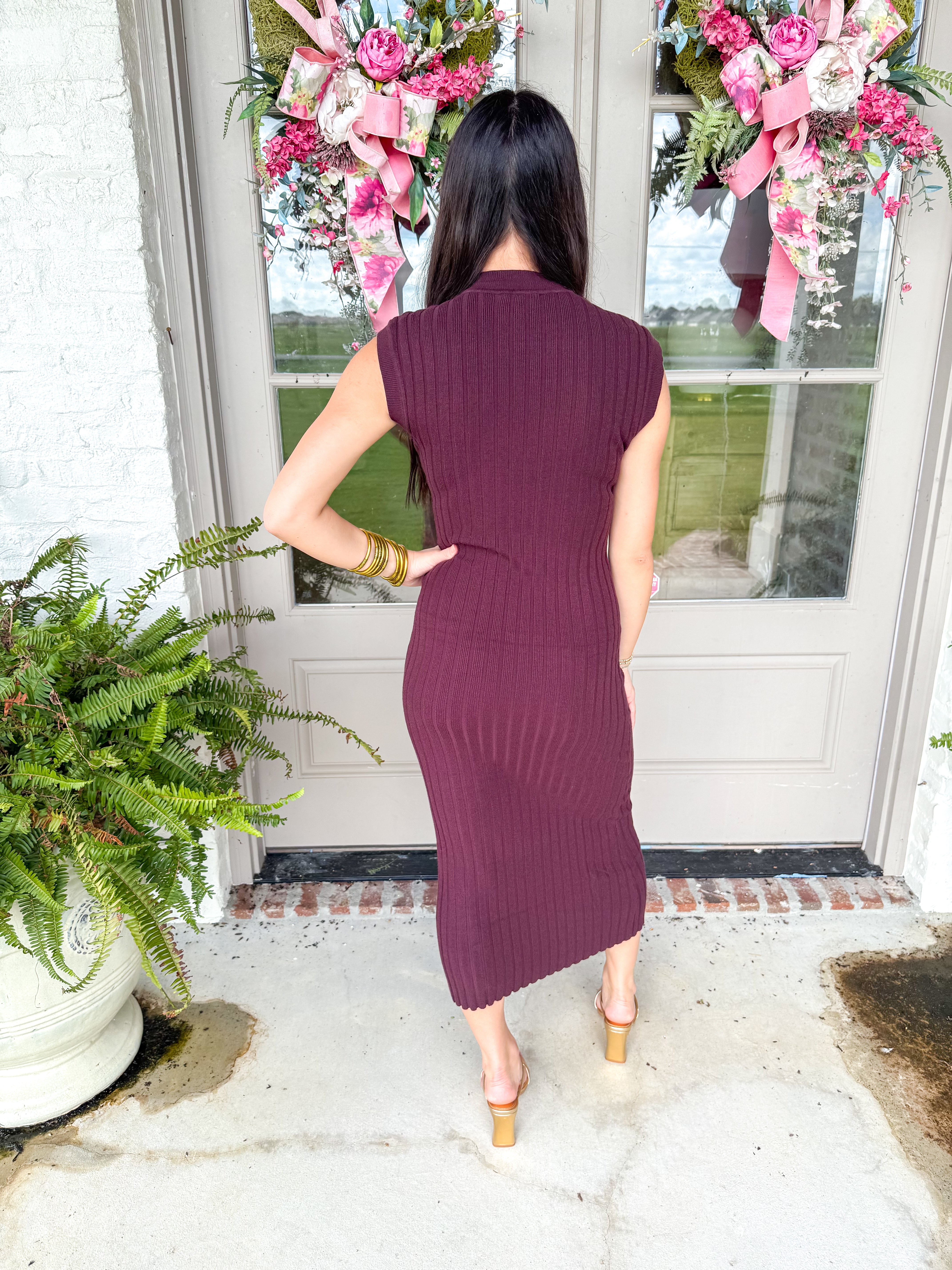 The Mona Mockneck Maxi Burugndy