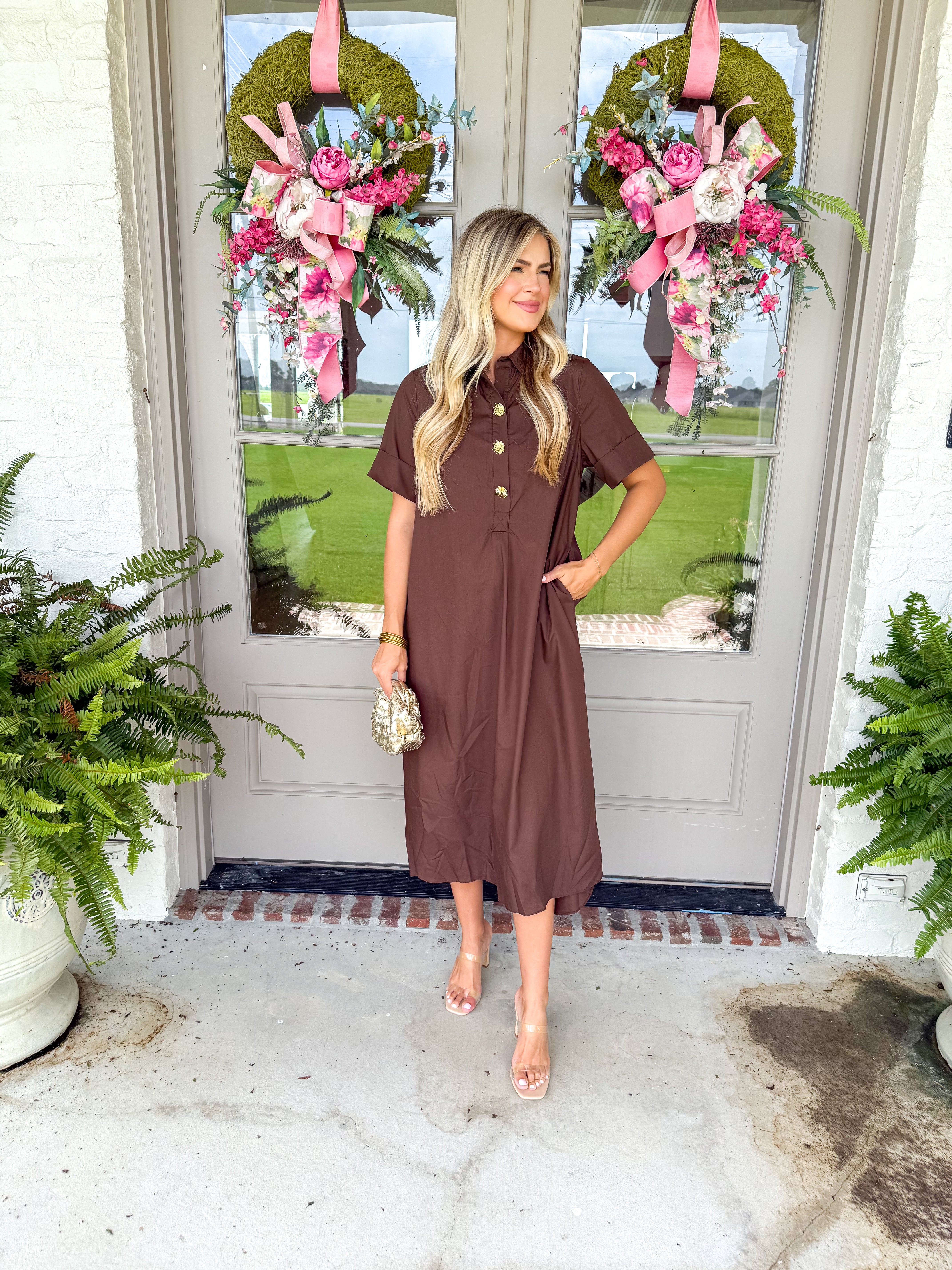 The Marigold Midi Dress Brown
