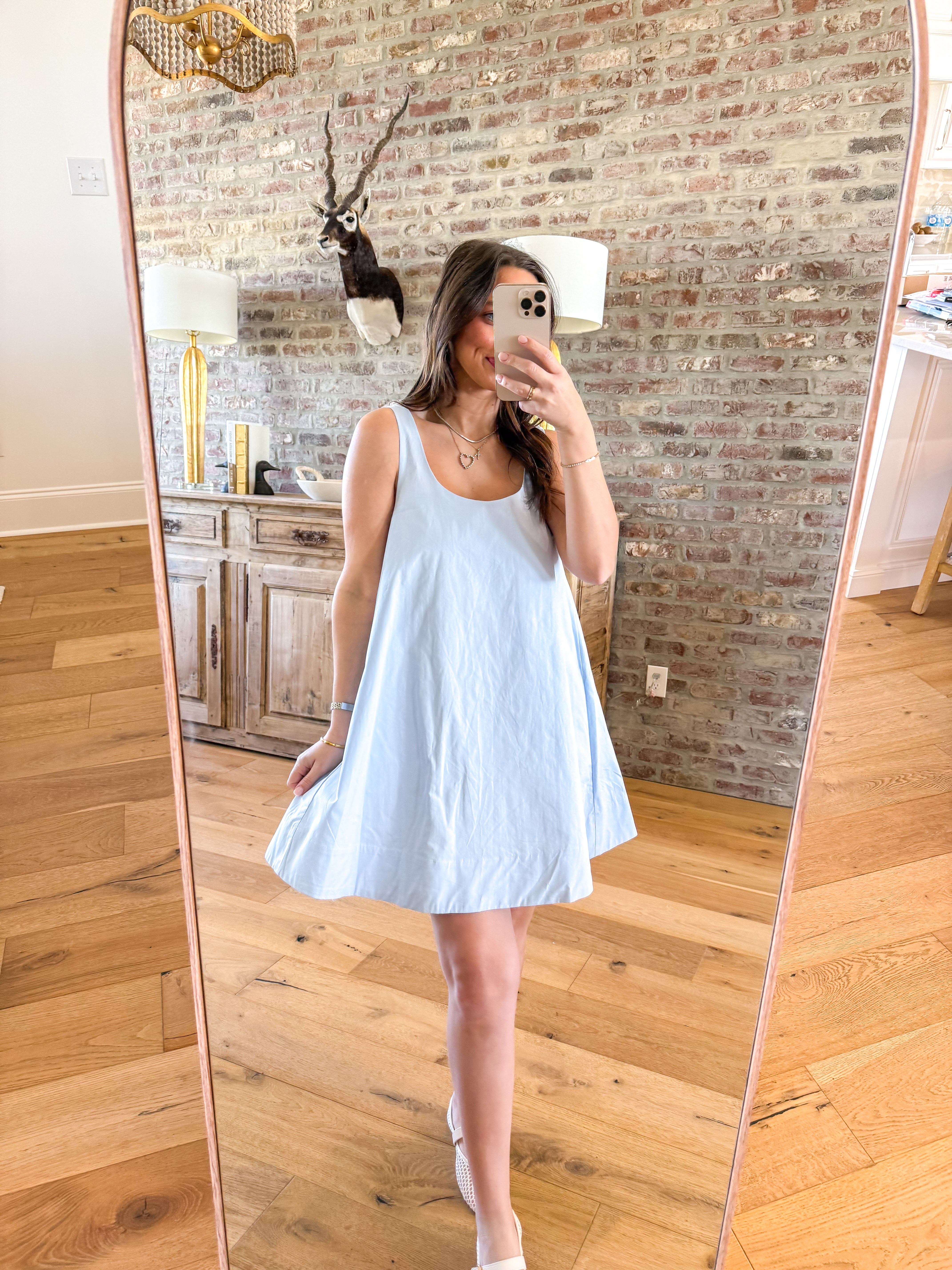 Ariel Sleeveless Swing Light Blue Mini