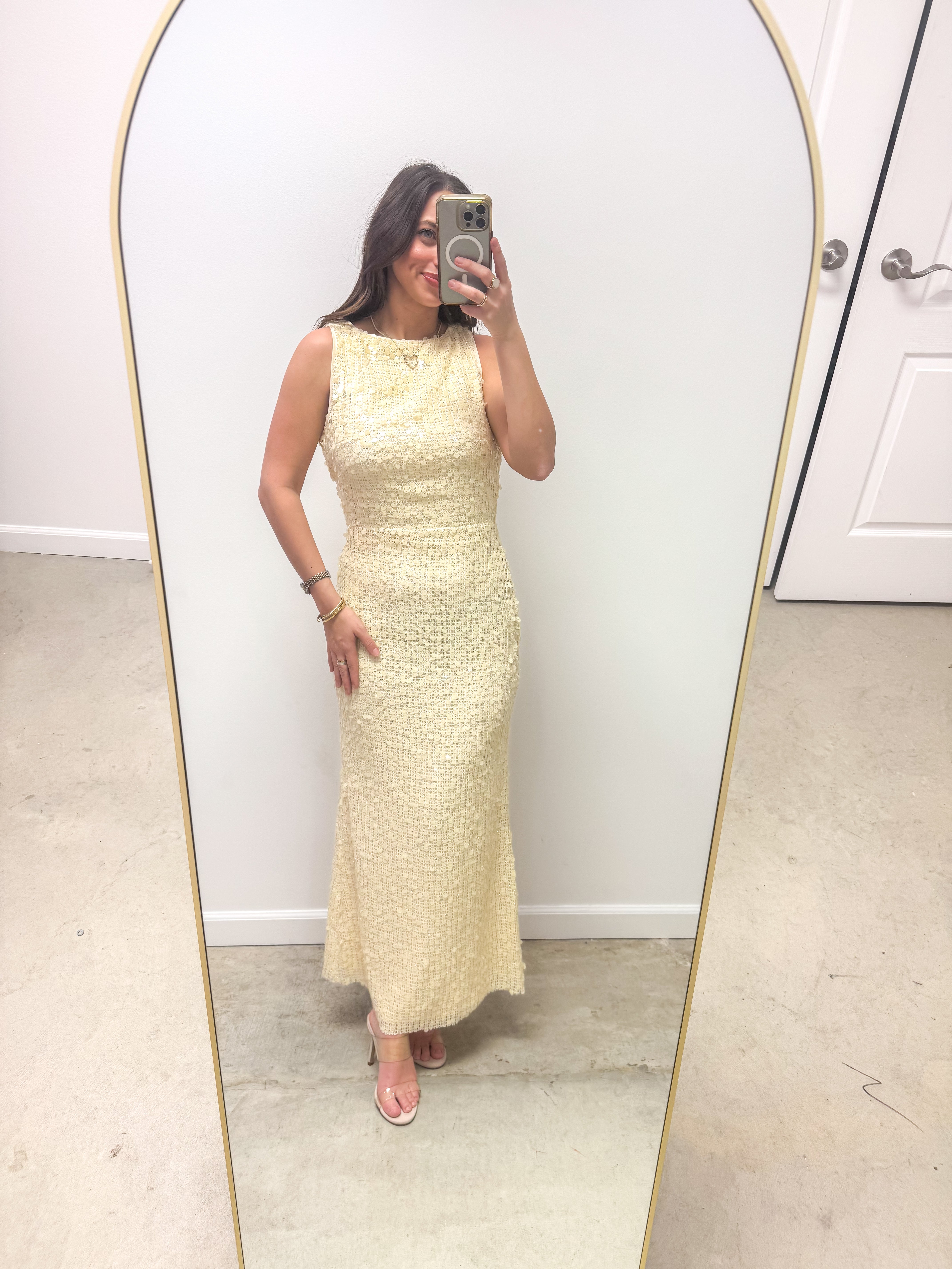 Frances Yellow Sequin Maxi