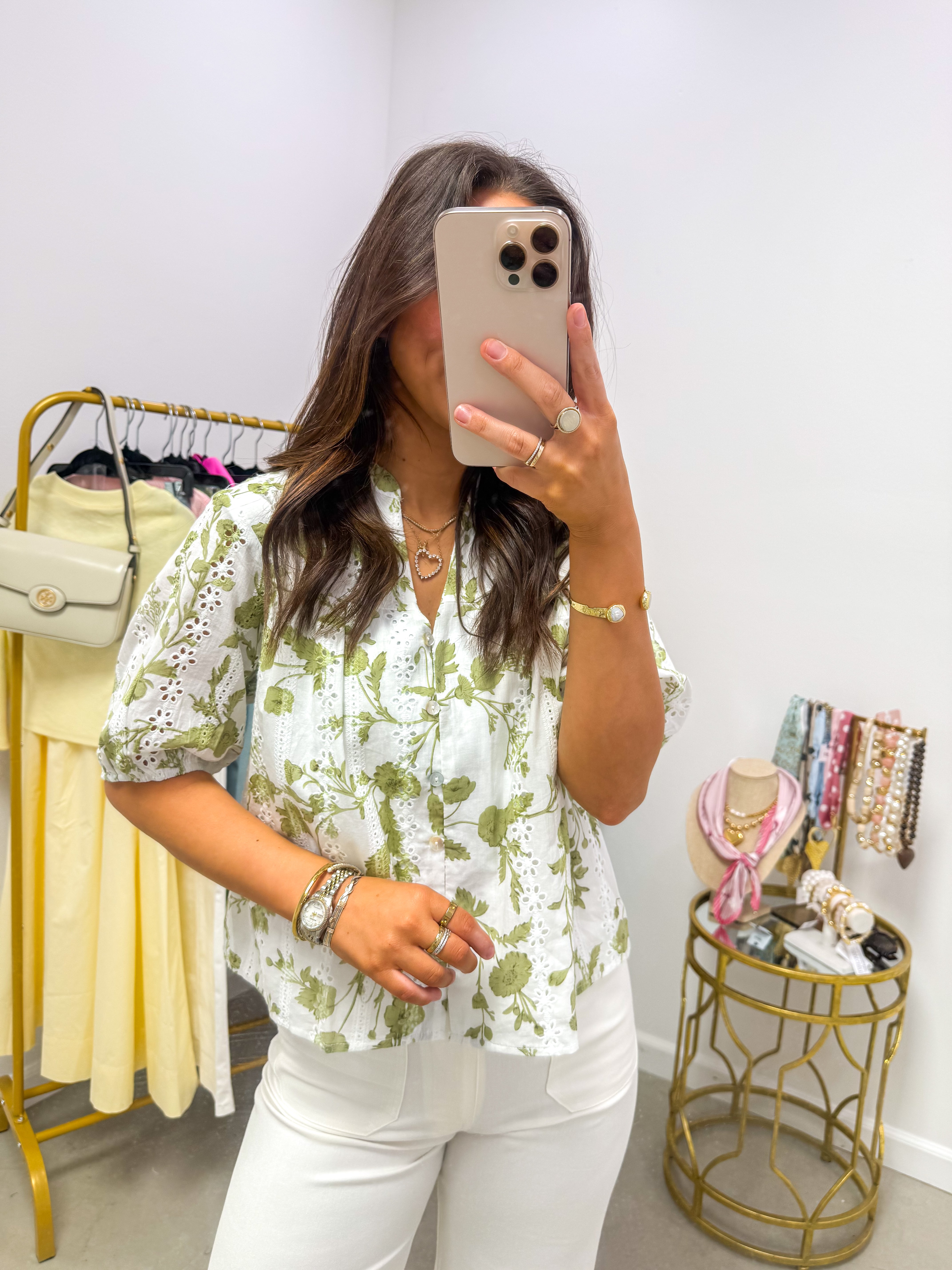 Dixie Olive Floral Blouse