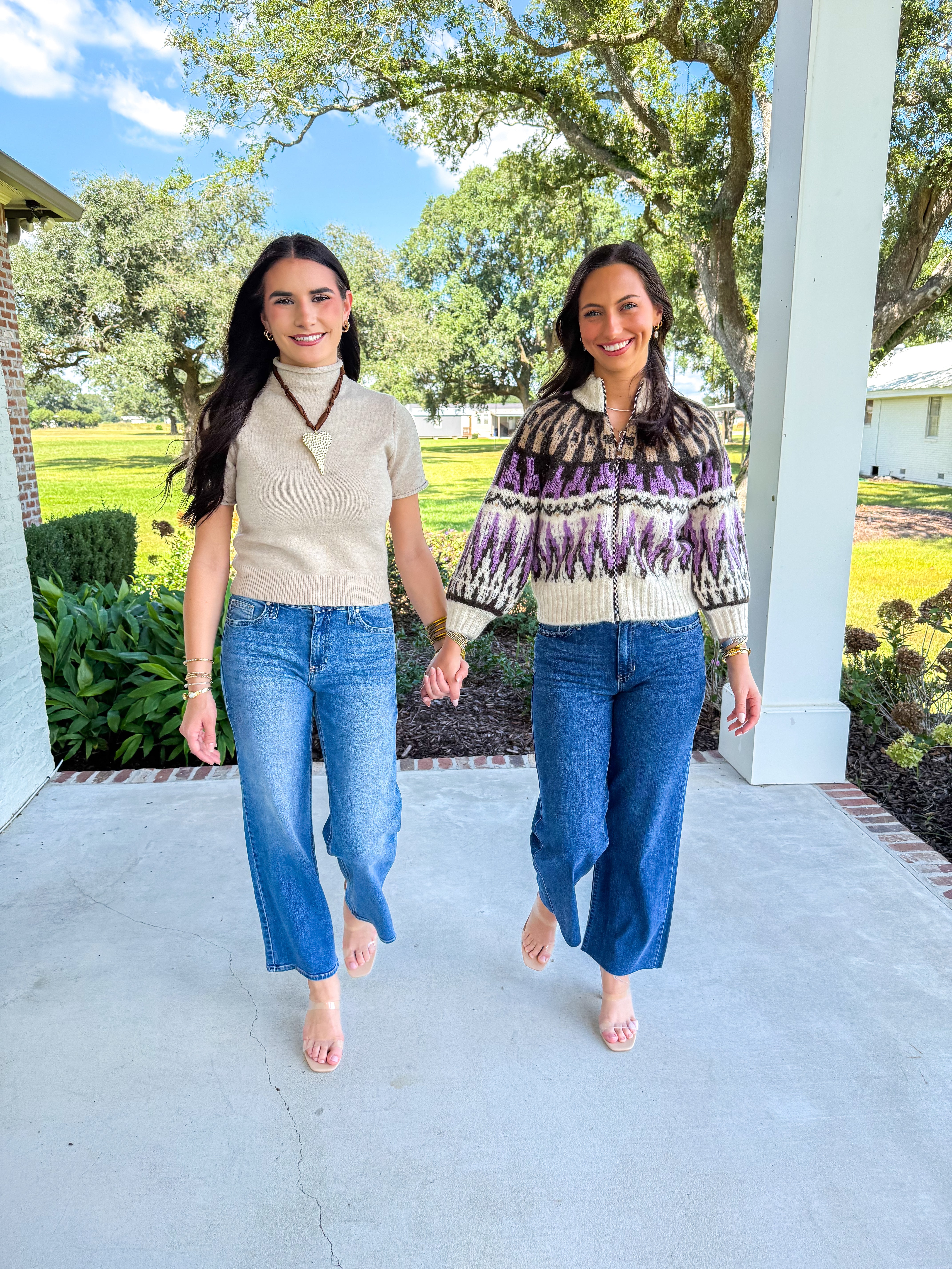 The Mock Neck Knit Top Oatmeal