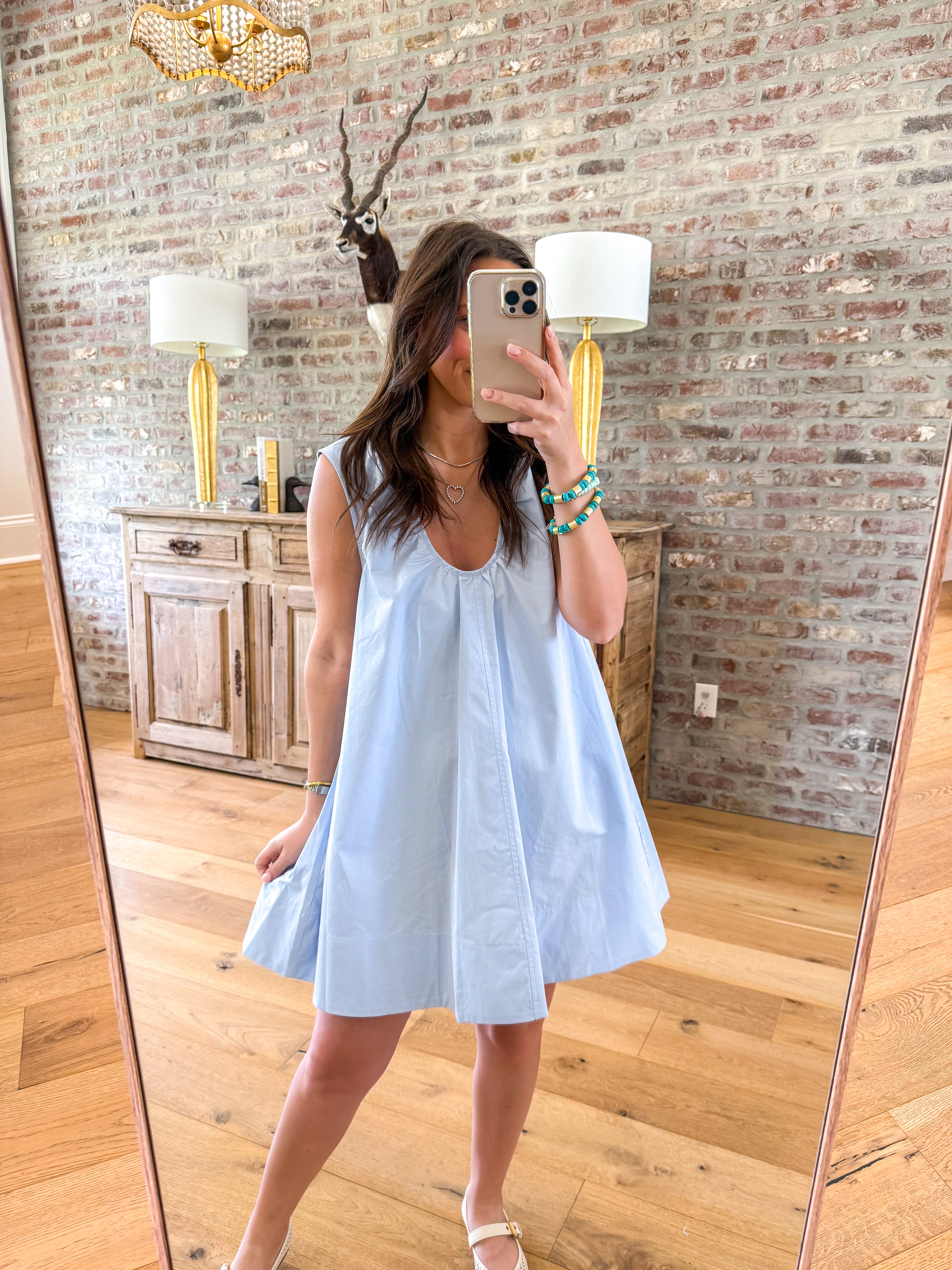 Kasey Blue Sleeveless Swing Mini