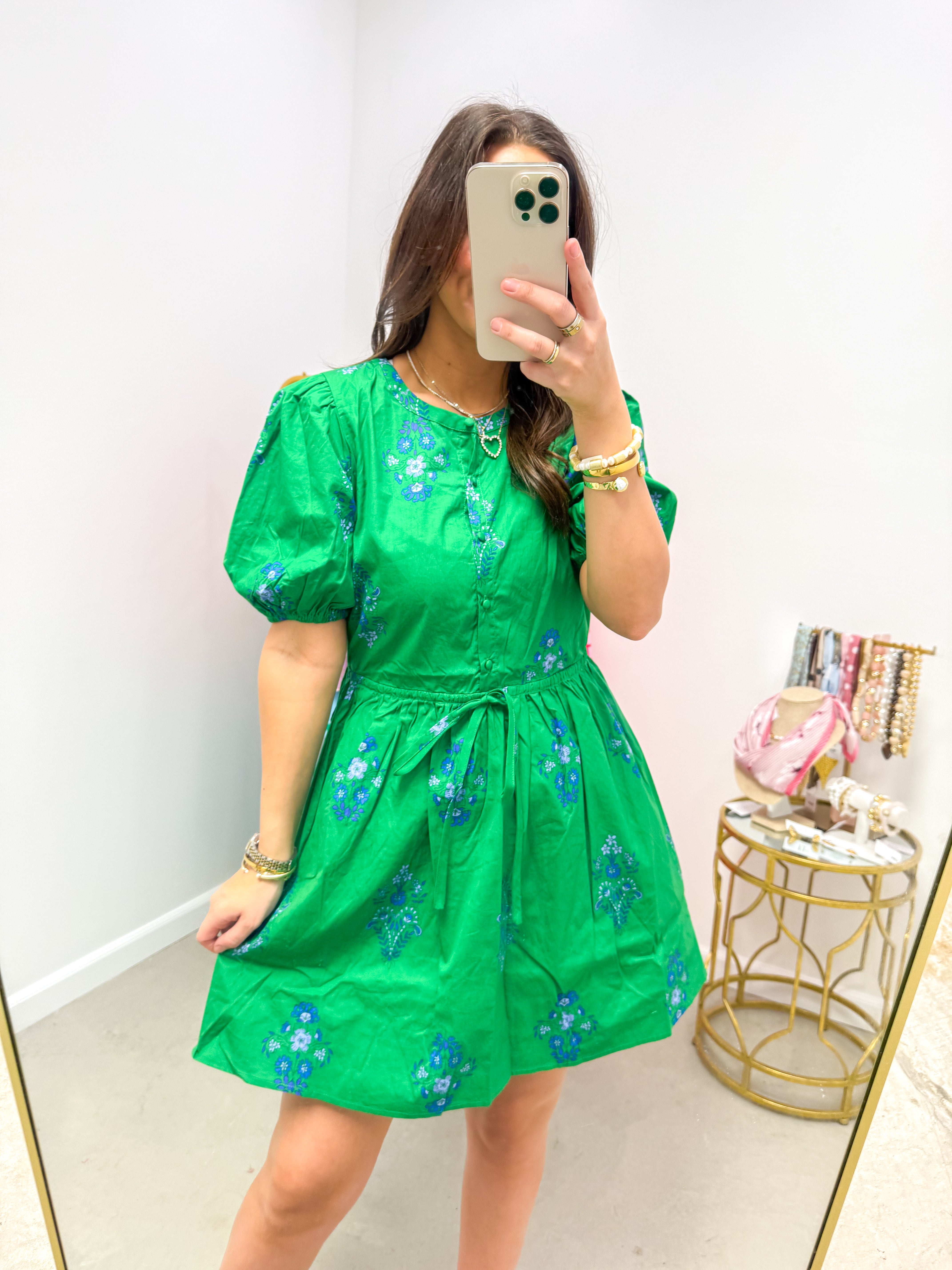 Halina Floral Alba Puff Sleeve Mini