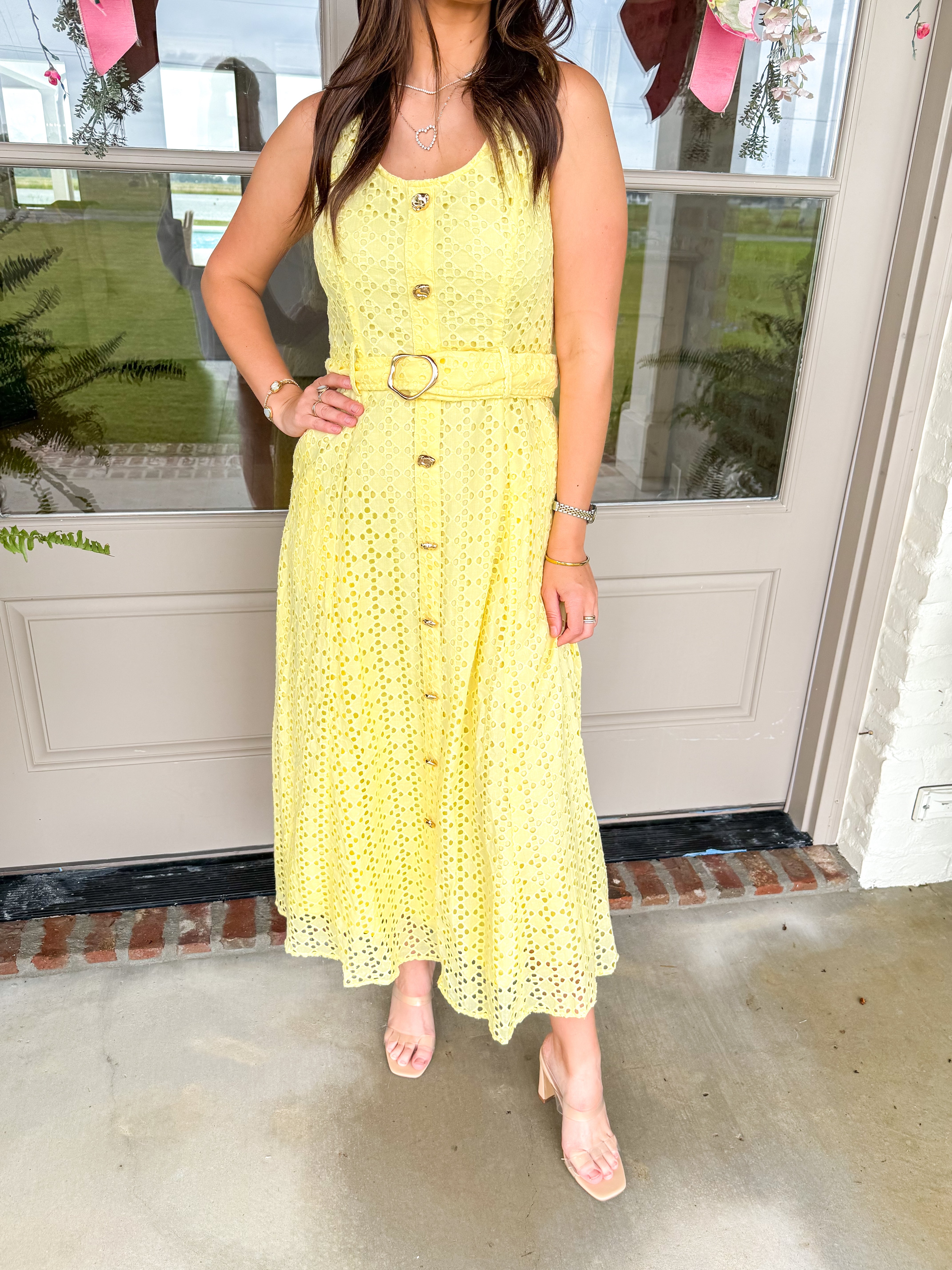 Magnolia Yellow Eyelet Maxi