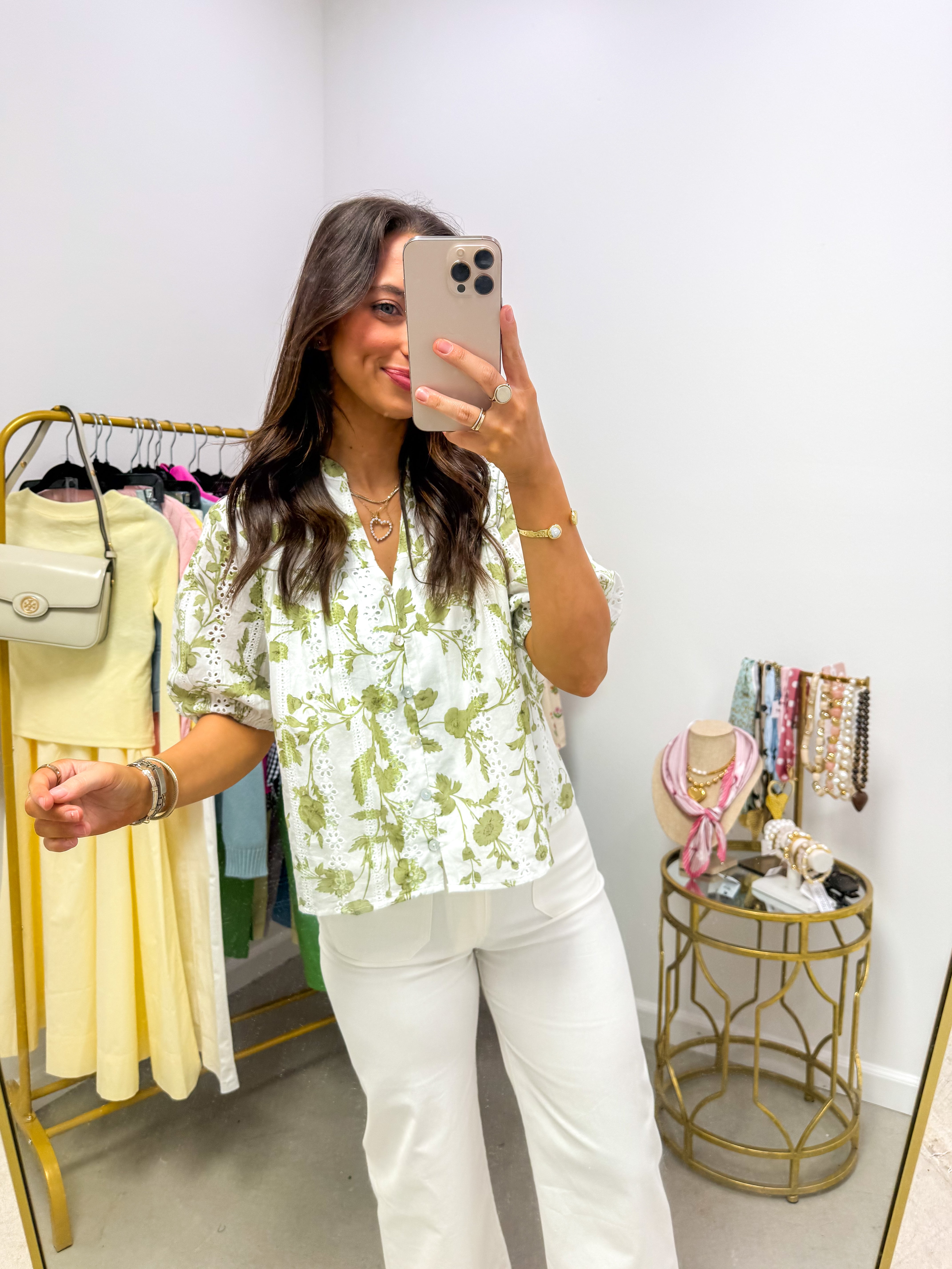 Dixie Olive Floral Blouse