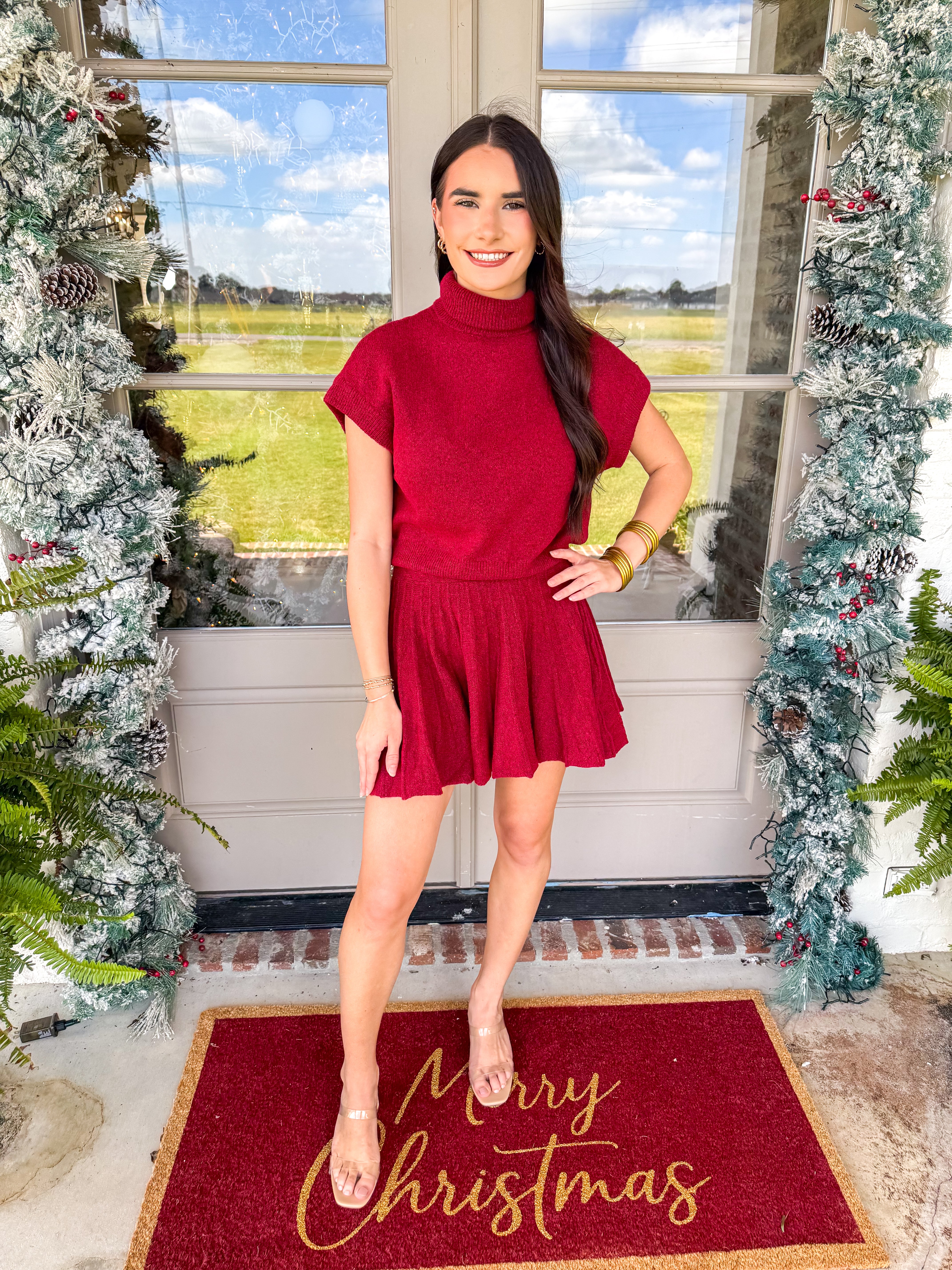 The Sweater Weather Set Dark Red