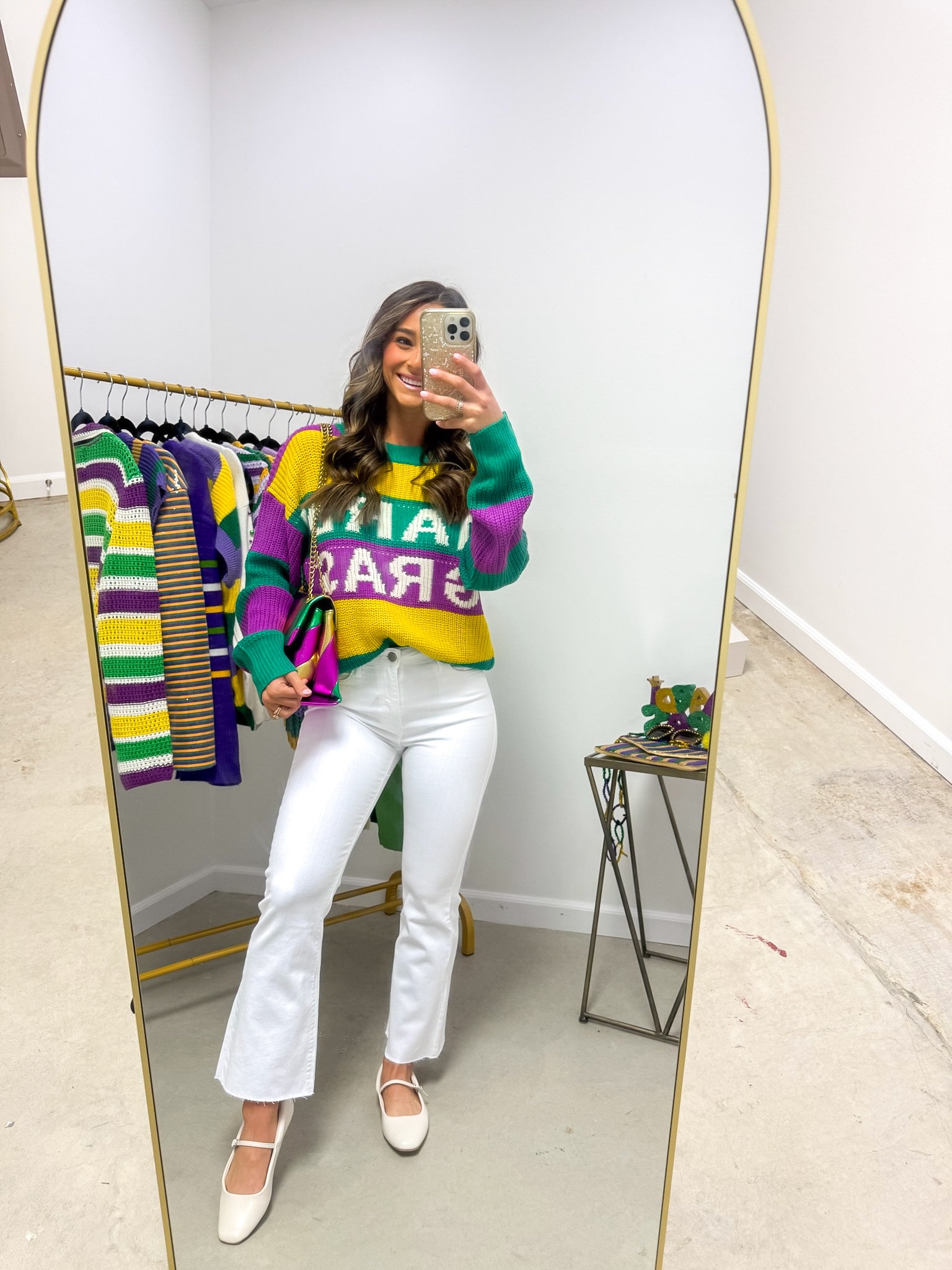 Mardi Gras Knit Sweater