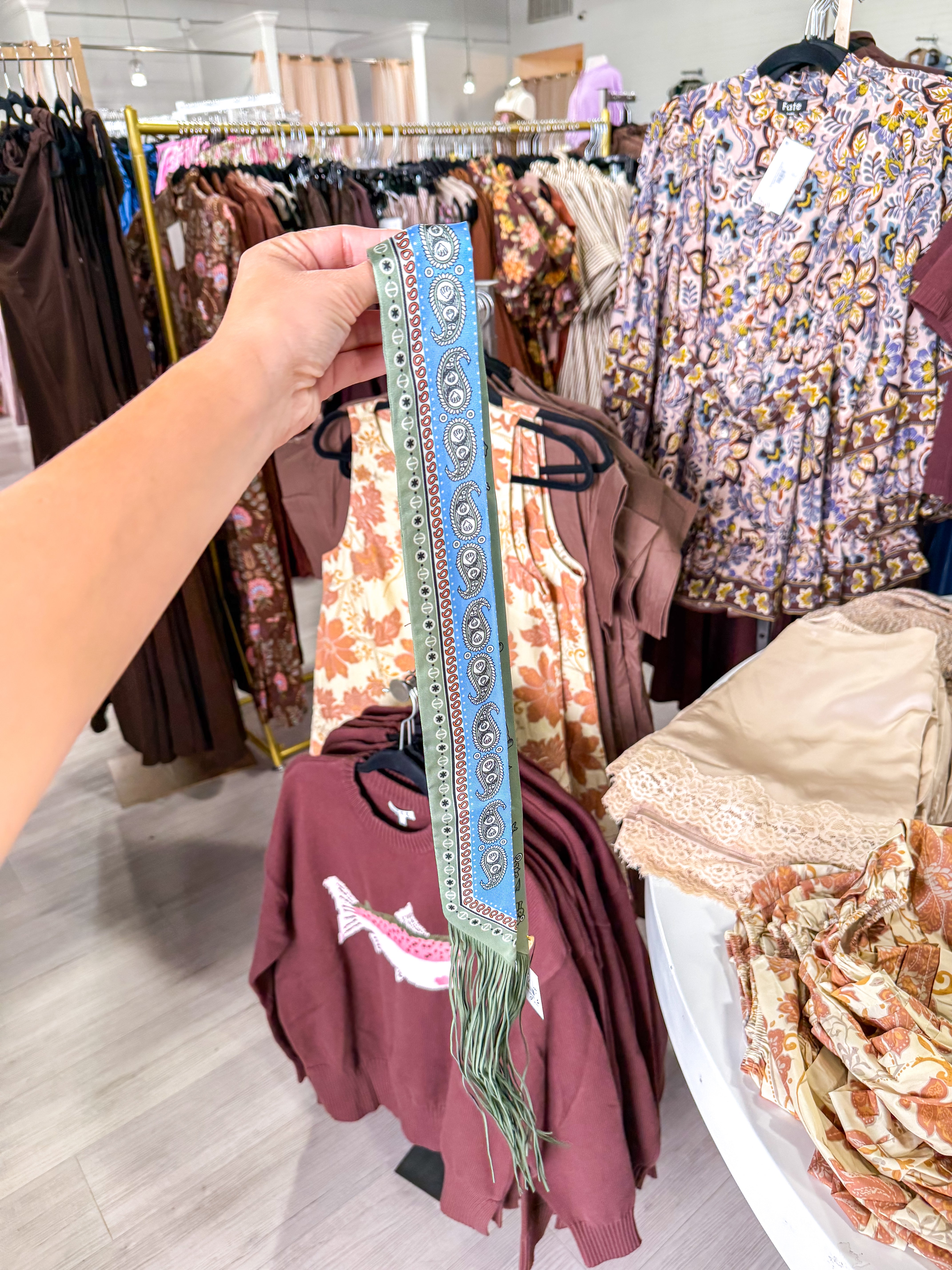 Green/Blue Twilly Fringe Scarf