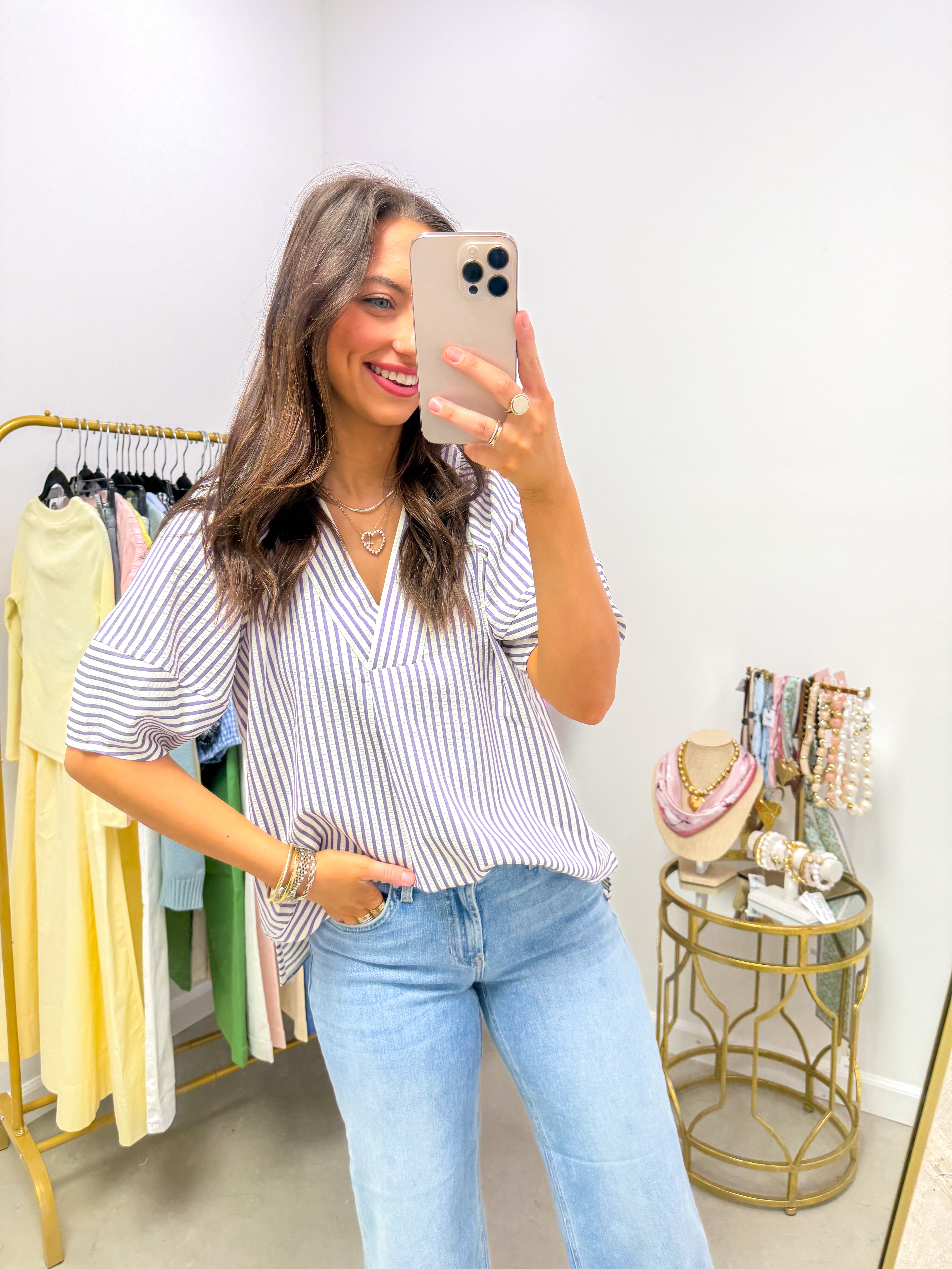 Lavender Dreams Striped Top