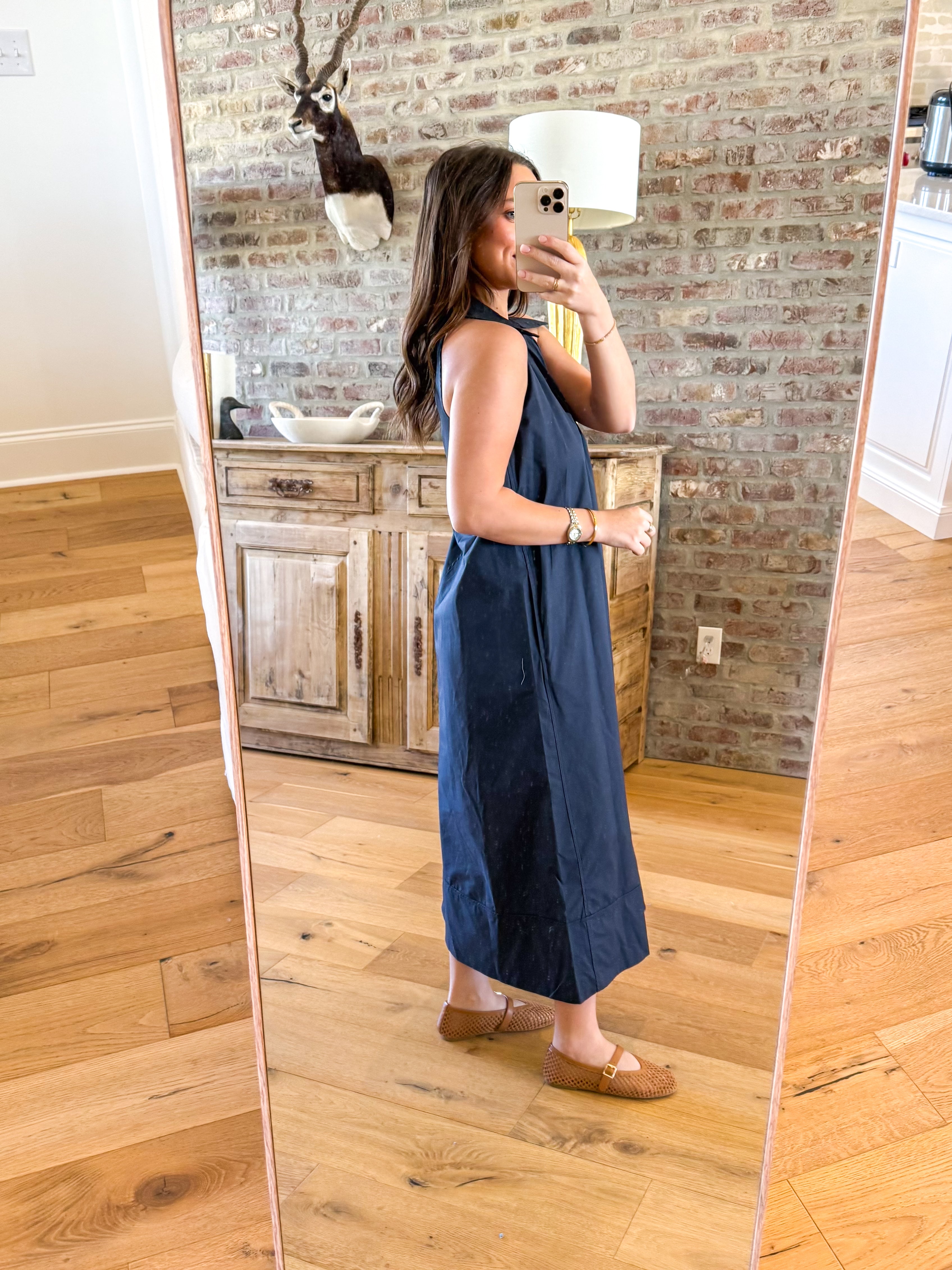 Clara Collared A-line Maxi Dress Navy