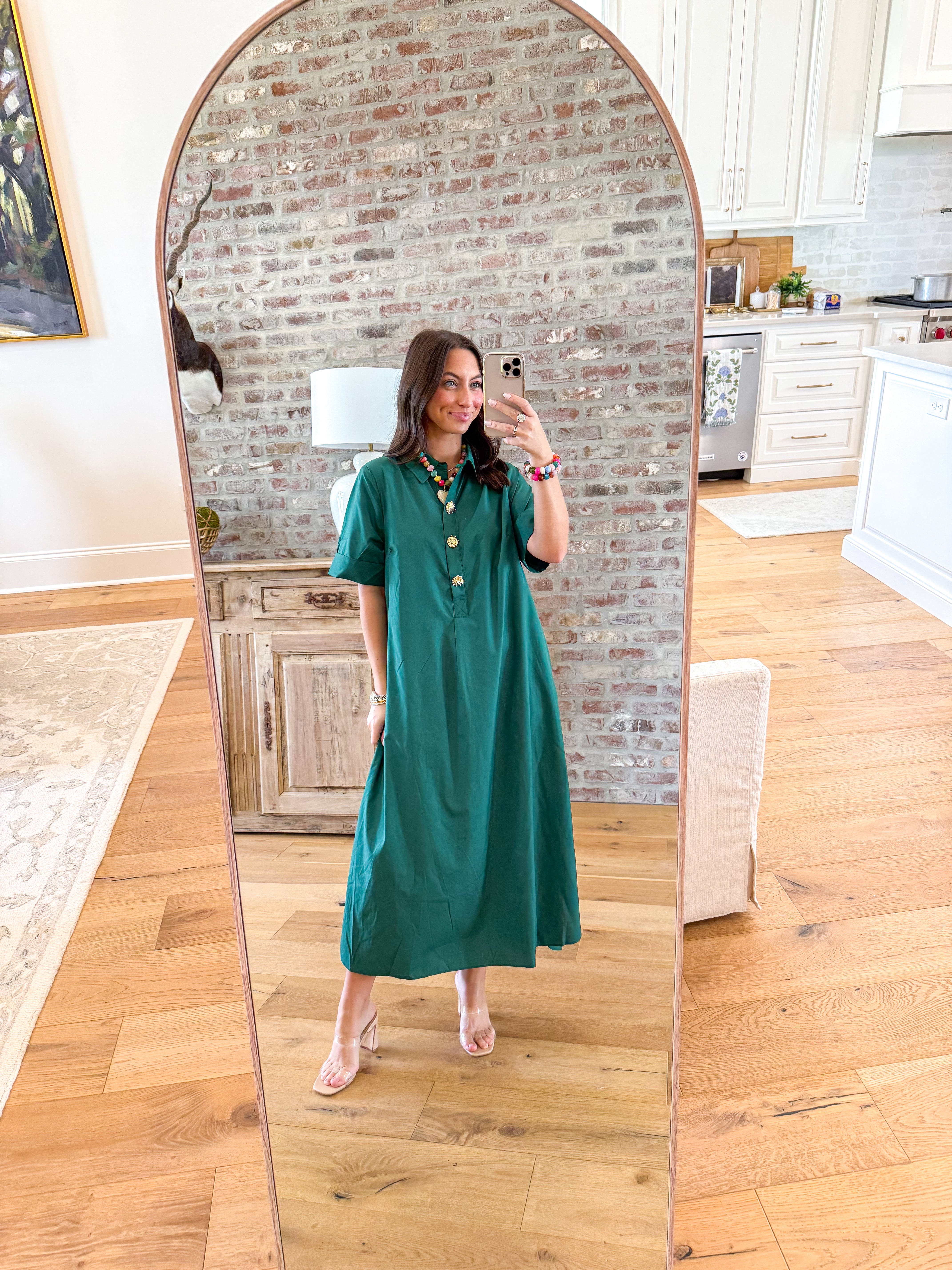 The Marigold Midi Dress Hunter Green
