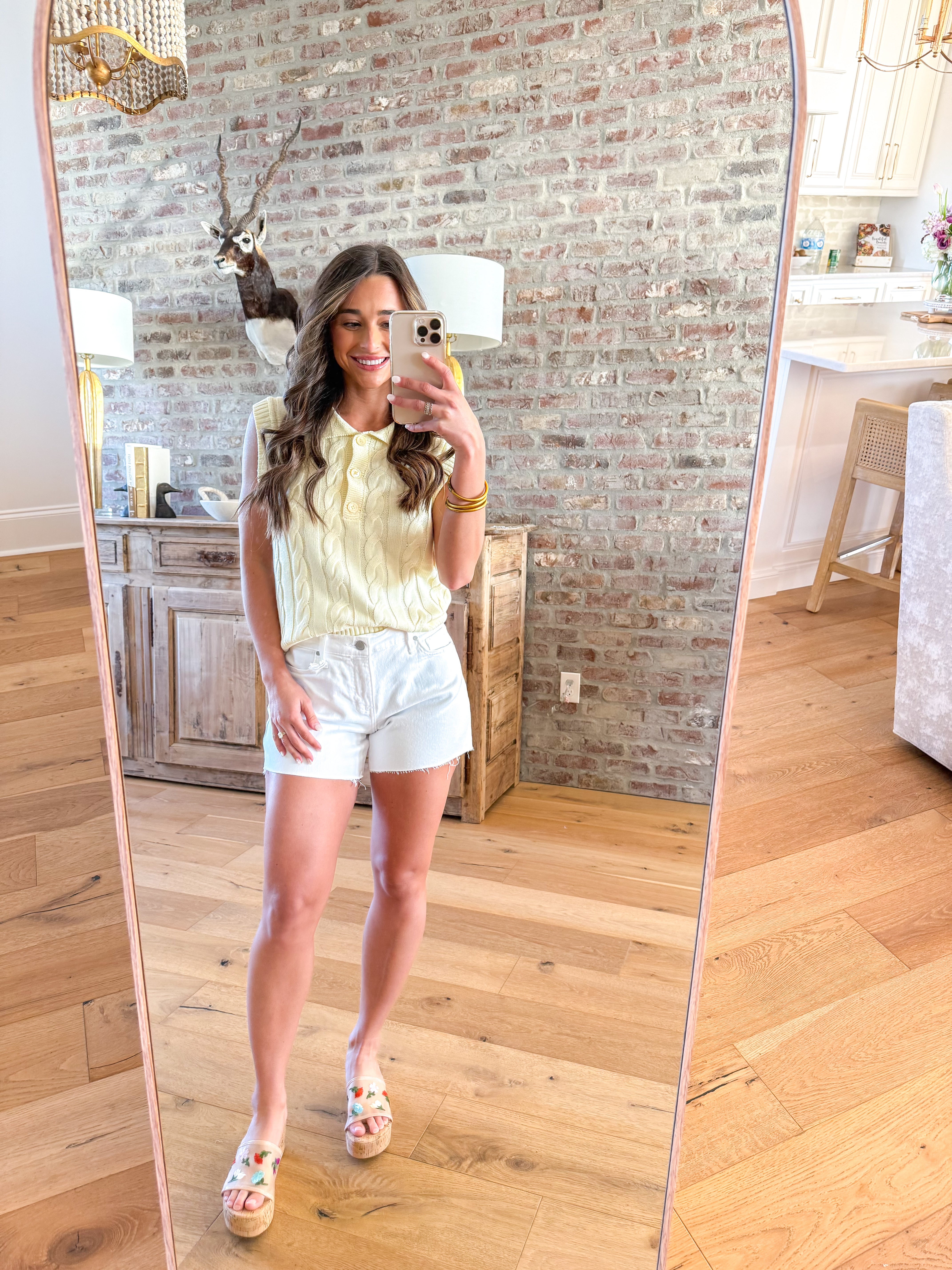 Pale Yellow Knit Sweater Tank