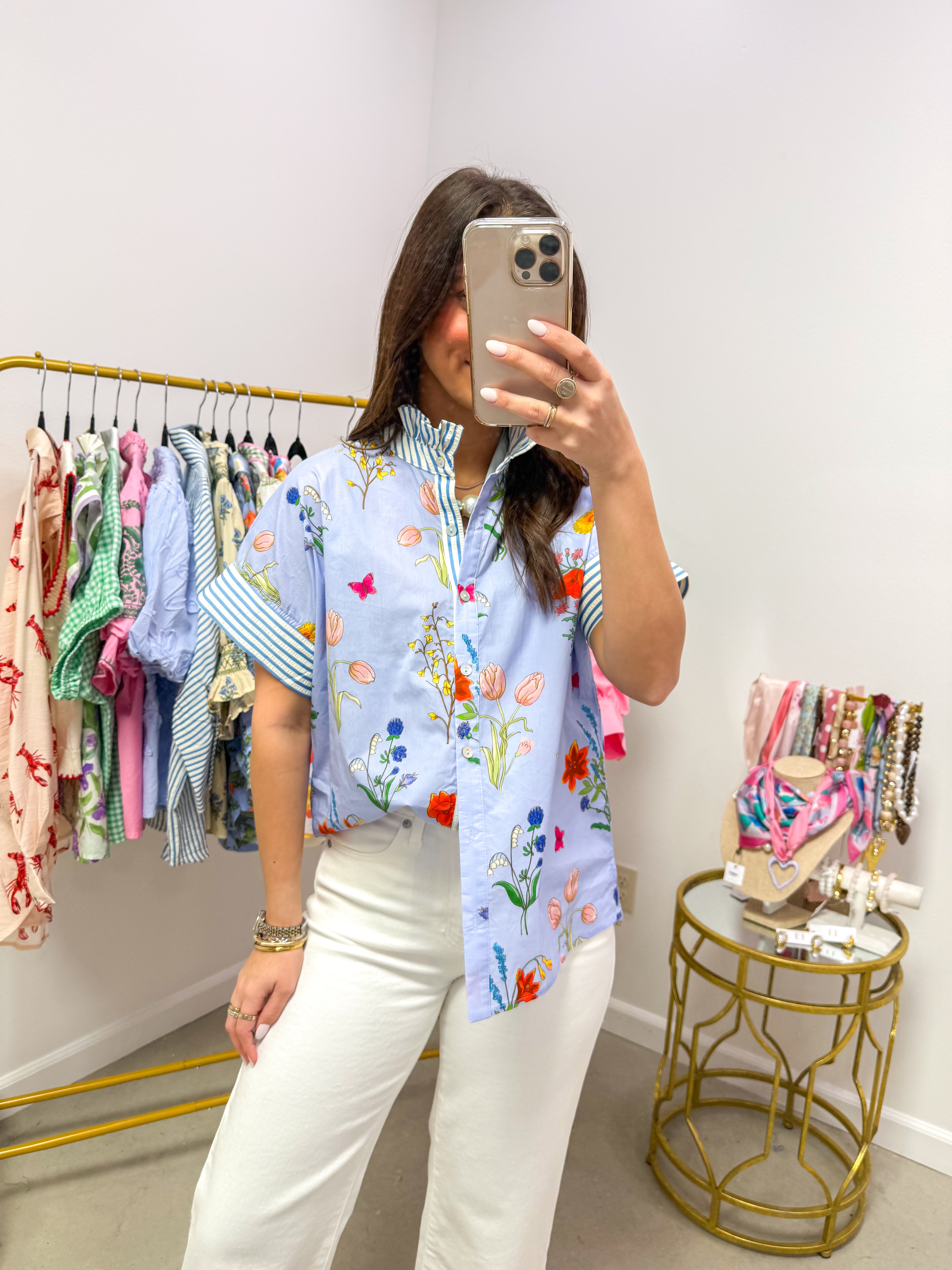 Bloom & Bliss Blue Floral Top