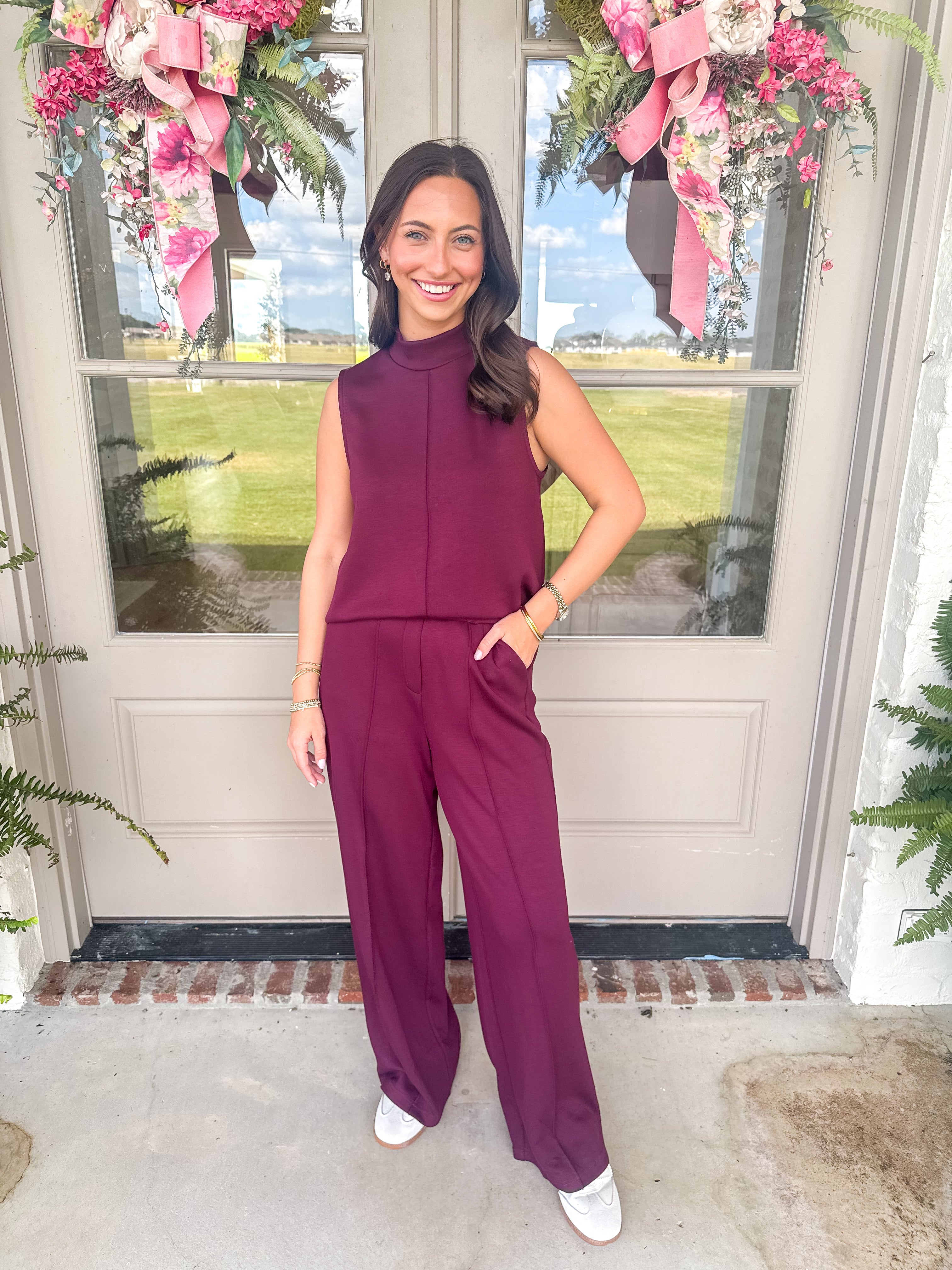 Burgundy Soft Modal Lounge Set
