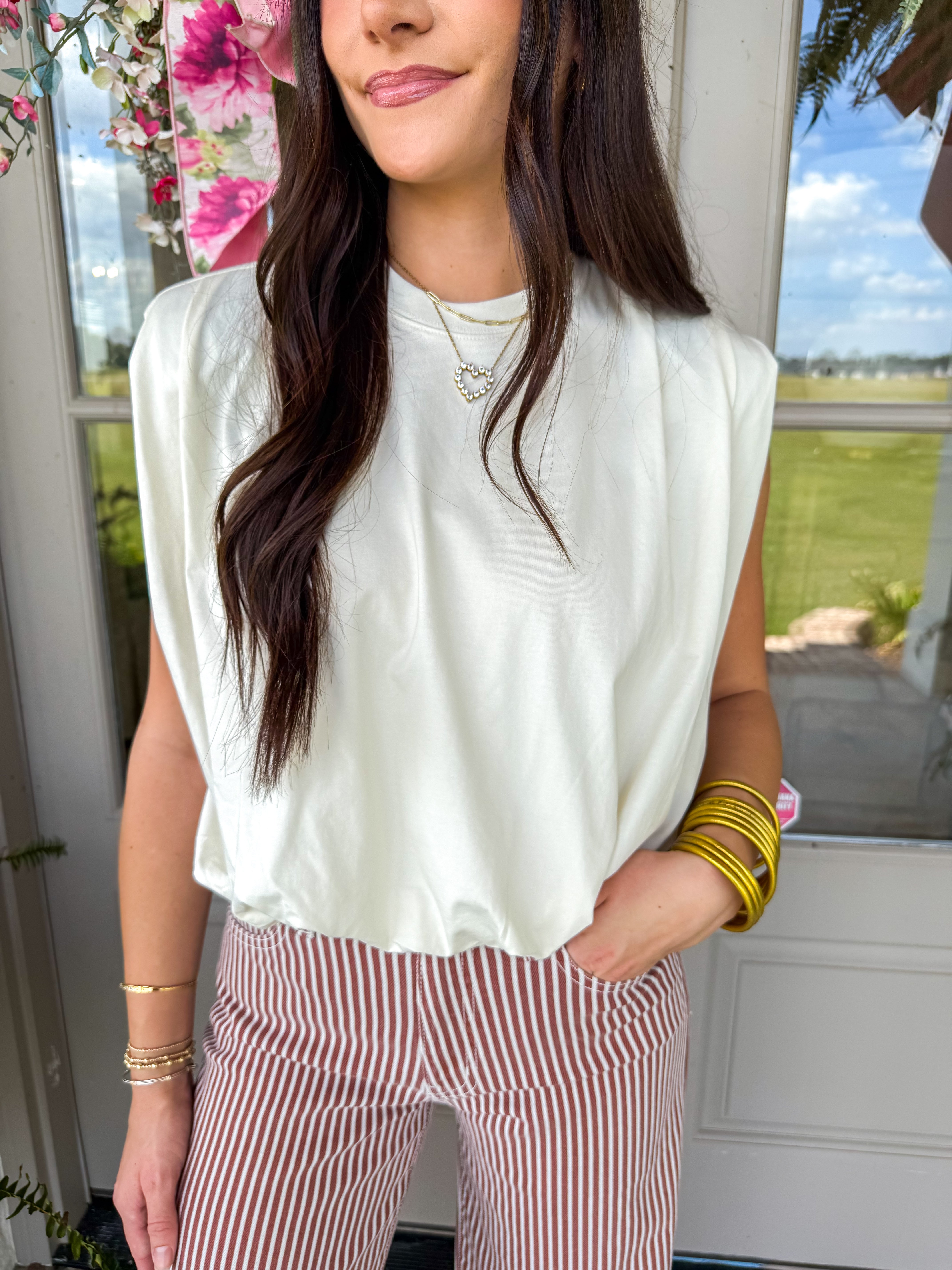 The Blair Balloon Top Ivory