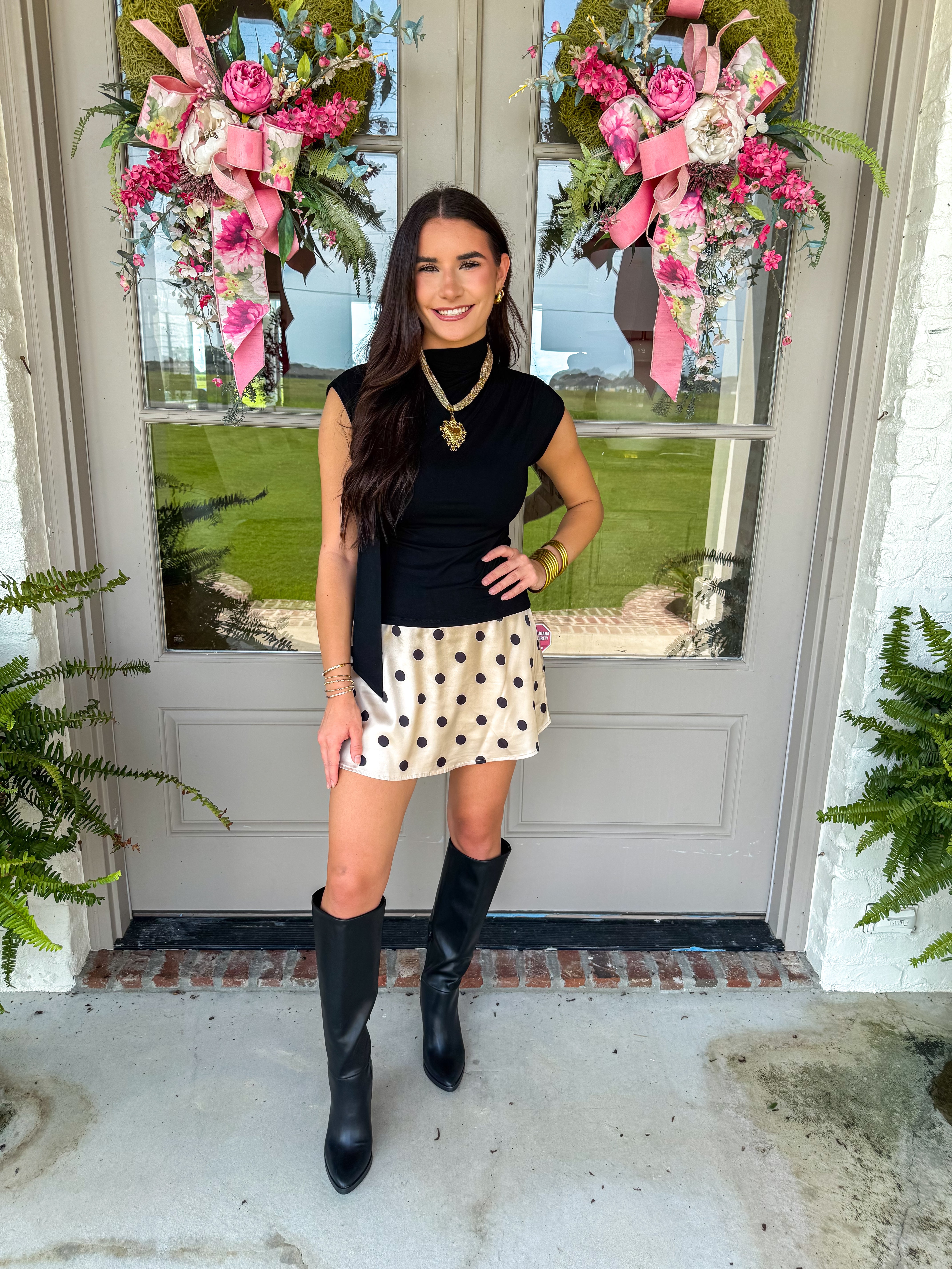 The Dottie Mini in Black& Cream