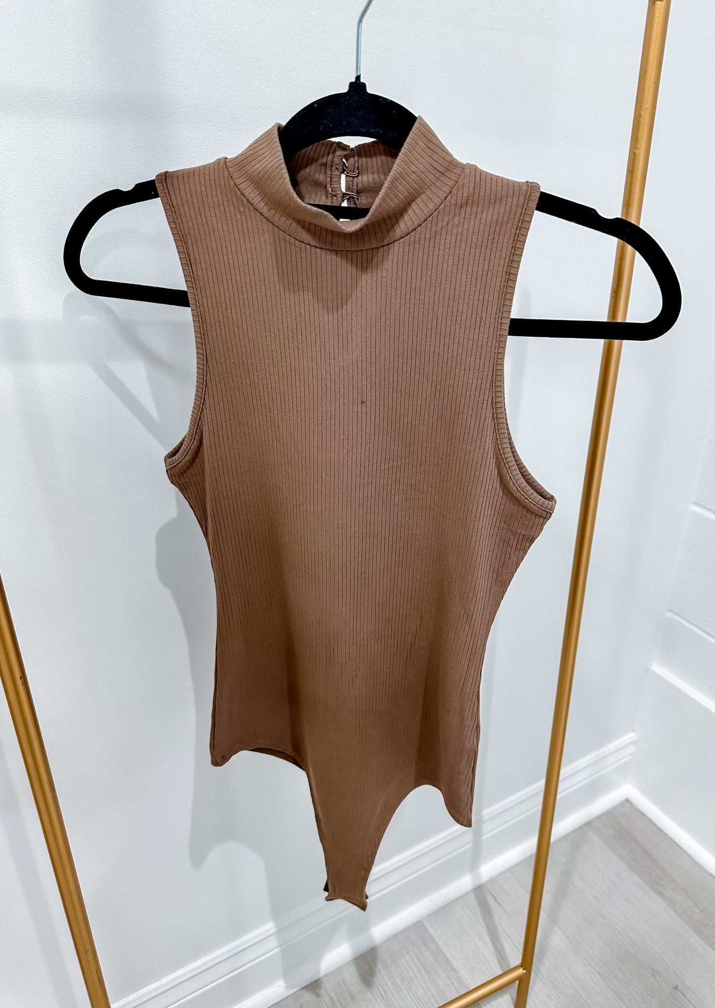 Mock Neck Bodysuit Mocha